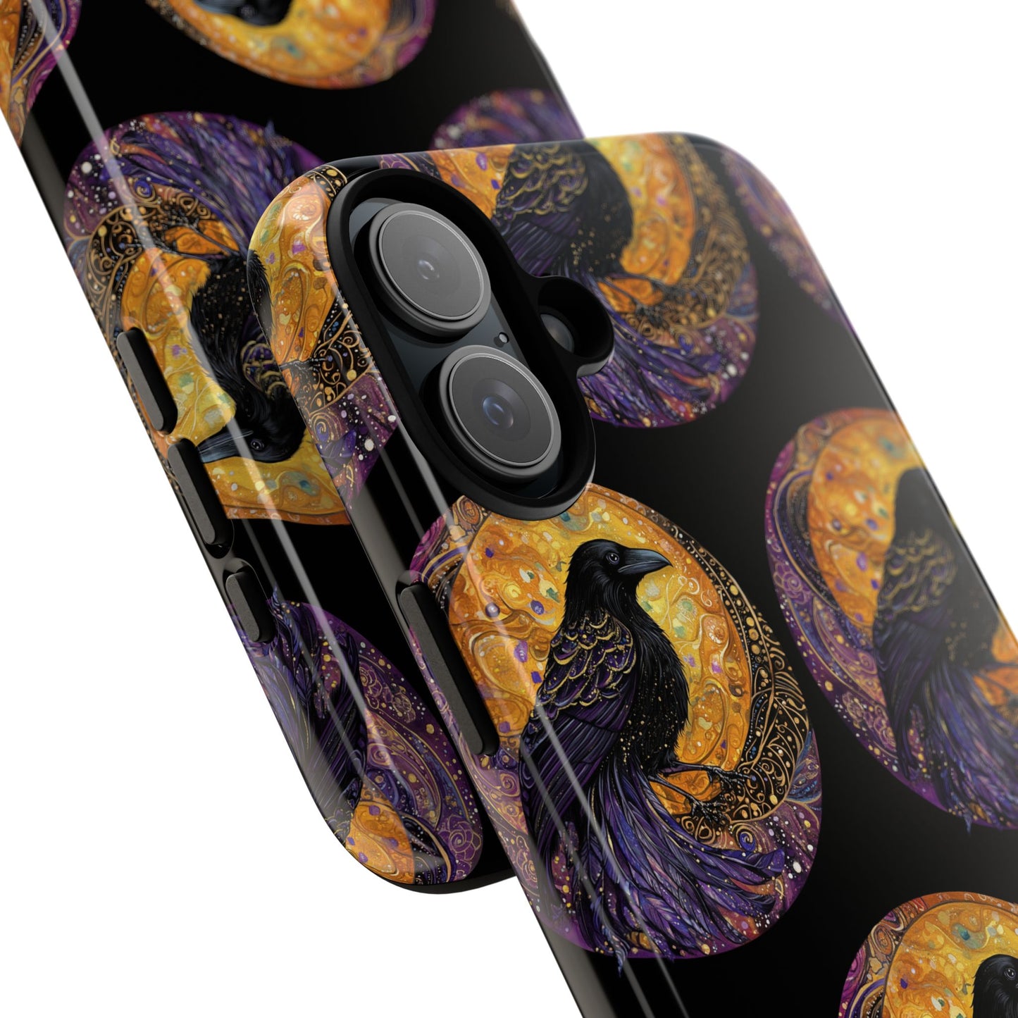 Raven Celestial Phone Case, Astrological Gift, Bird Lover Accessory, Tough Phone Cover, Gothic Aesthetic, Halloween Tech Decor