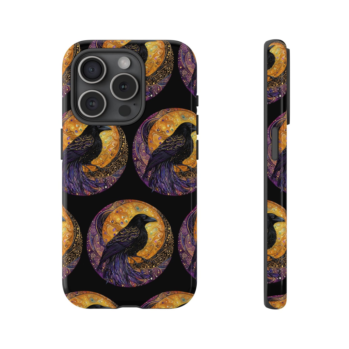 Raven Celestial Phone Case, Astrological Gift, Bird Lover Accessory, Tough Phone Cover, Gothic Aesthetic, Halloween Tech Decor