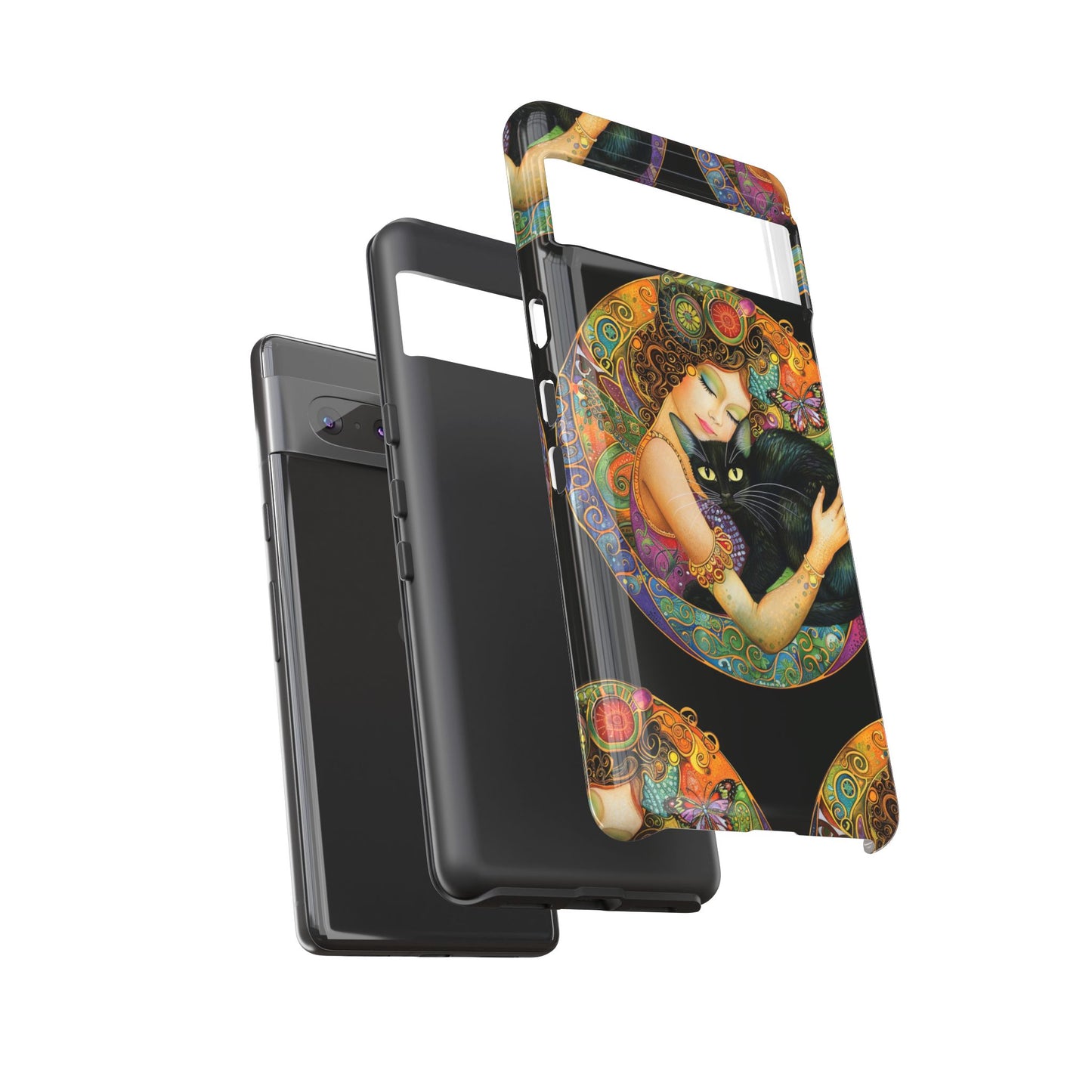Tough Cases Phone Case, Colorful Protective Cover for Cat Lovers, Trendy Gift for Birthdays, Unique Art Phone Accessories