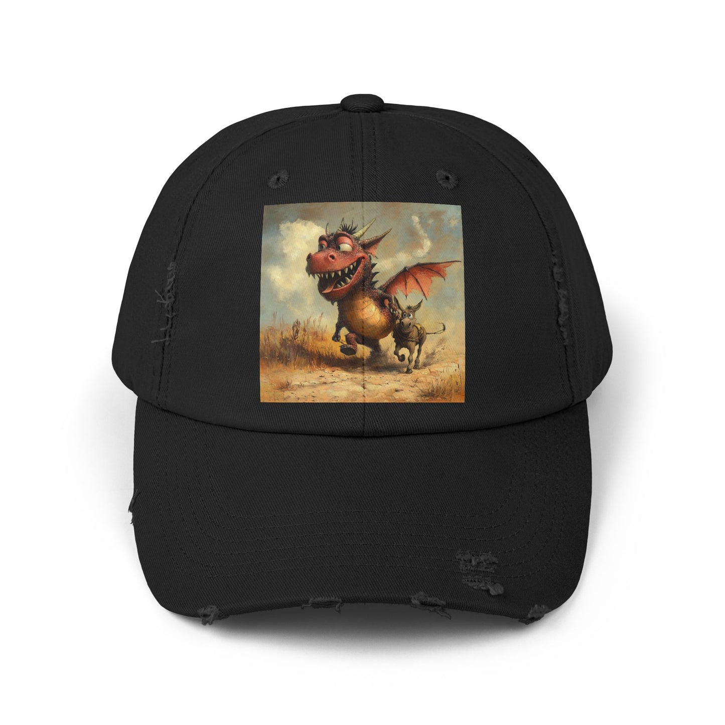 Playful Dragon Ass Distressed Cap | Unisex Cap, Casual, Gift for Fantasy Lovers, Birthday Gift, Festival Attire
