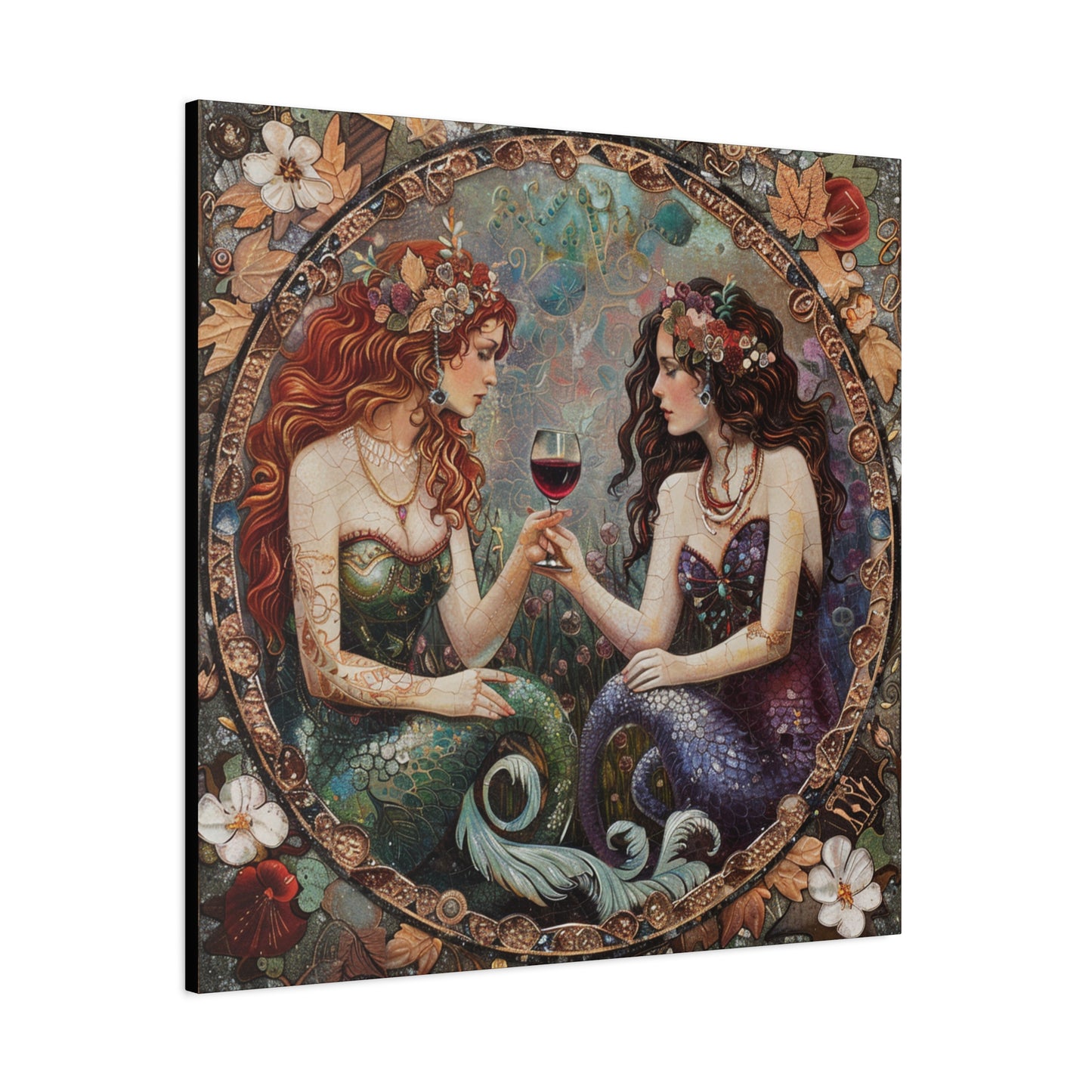 Mermaid in Paris Canvas Print, Mermaid Lovers, Mermaid Gift, Girlfriend Gift, Mermaid Canvas, Choose Your Size Canvas Options