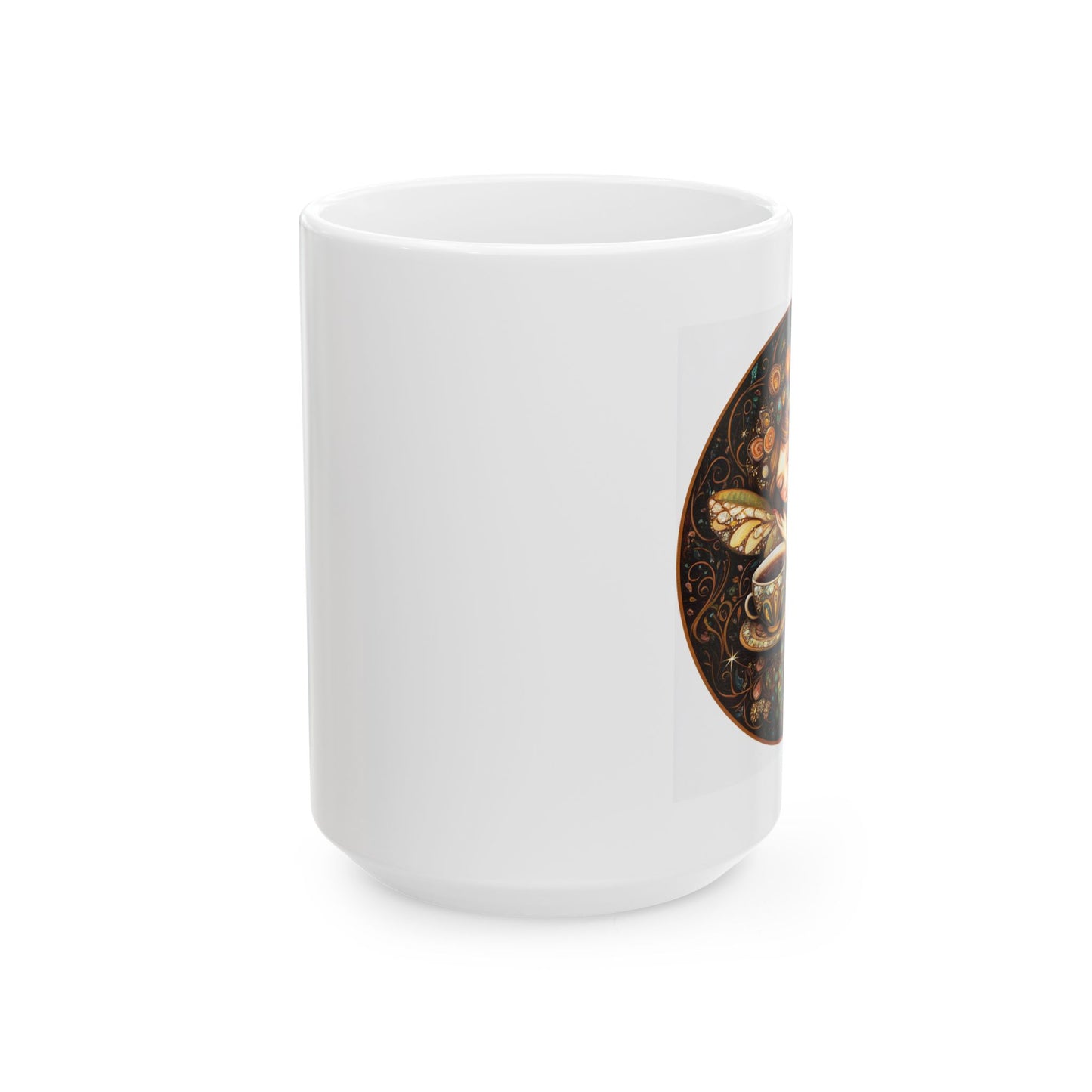 Tea Time Fairy Collection, "Peppermint" Ceramic Mug, Nature Lover Gift, Decorative Coffee Cup, Inspirational Tea Mug