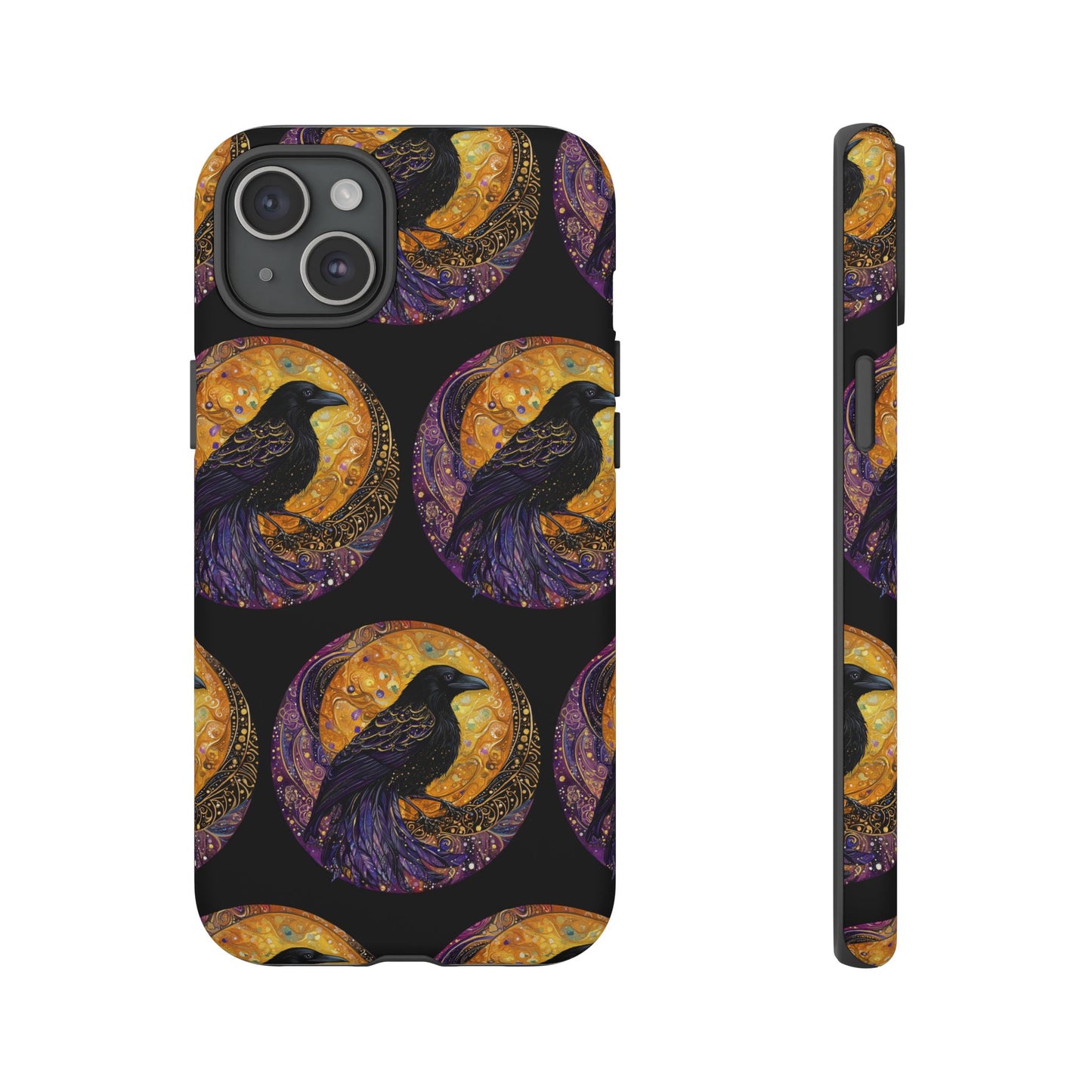 Raven Celestial Phone Case, Astrological Gift, Bird Lover Accessory, Tough Phone Cover, Gothic Aesthetic, Halloween Tech Decor