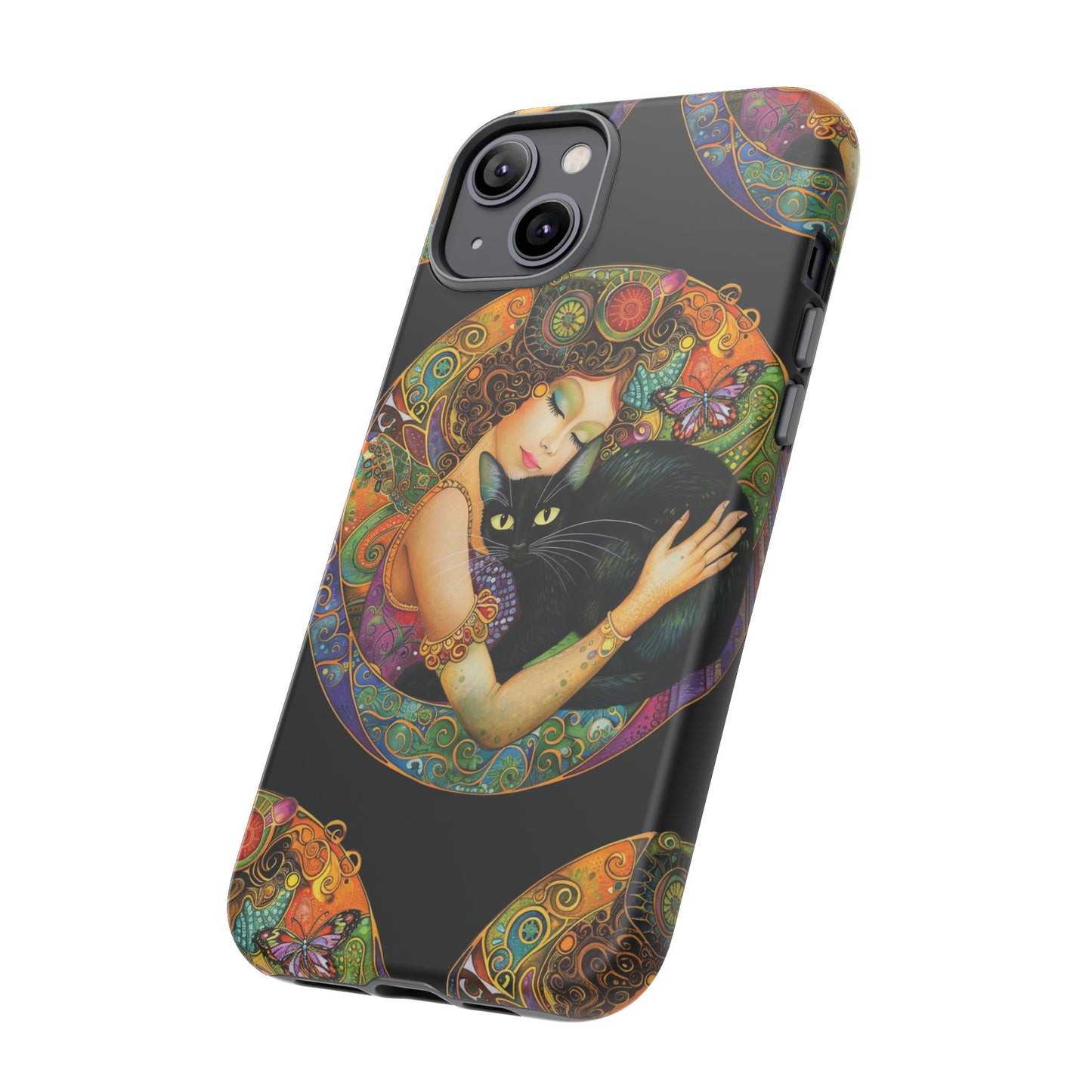 Tough Cases Phone Case, Colorful Protective Cover for Cat Lovers, Trendy Gift for Birthdays, Unique Art Phone Accessories
