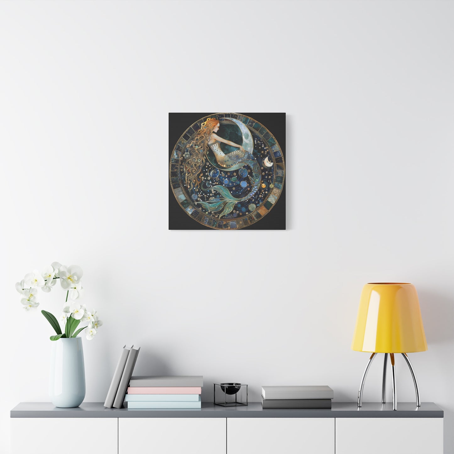 Mermaid Art Canvas Print, Nautical Home Decor, Ocean Lover's Gift, Fantasy Wall Art, Beach House Wall Hanging