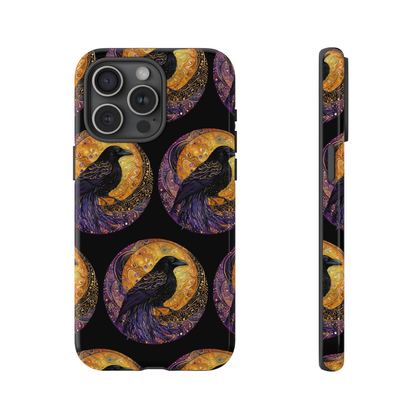 Raven Celestial Phone Case, Astrological Gift, Bird Lover Accessory, Tough Phone Cover, Gothic Aesthetic, Halloween Tech Decor