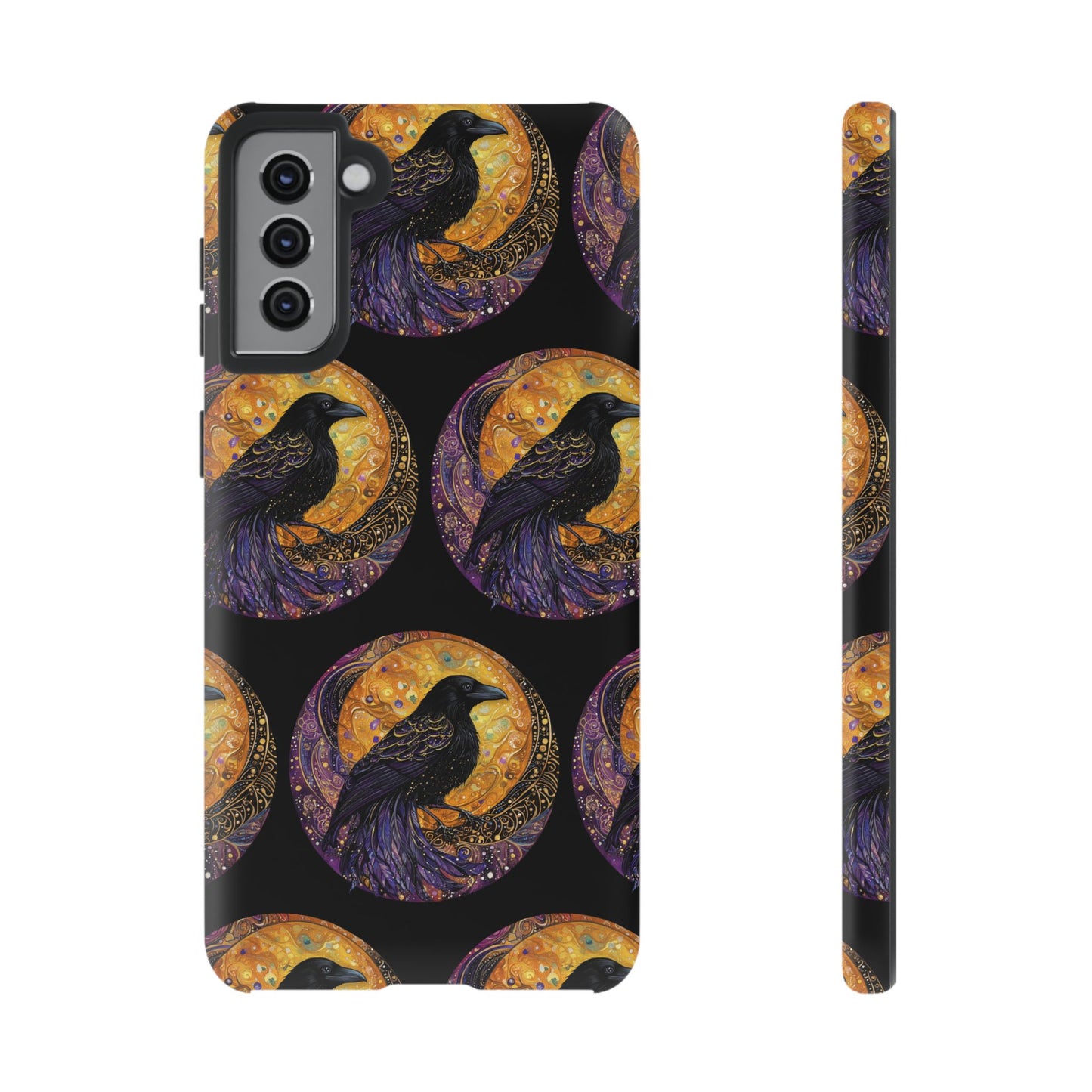 Raven Celestial Phone Case, Astrological Gift, Bird Lover Accessory, Tough Phone Cover, Gothic Aesthetic, Halloween Tech Decor
