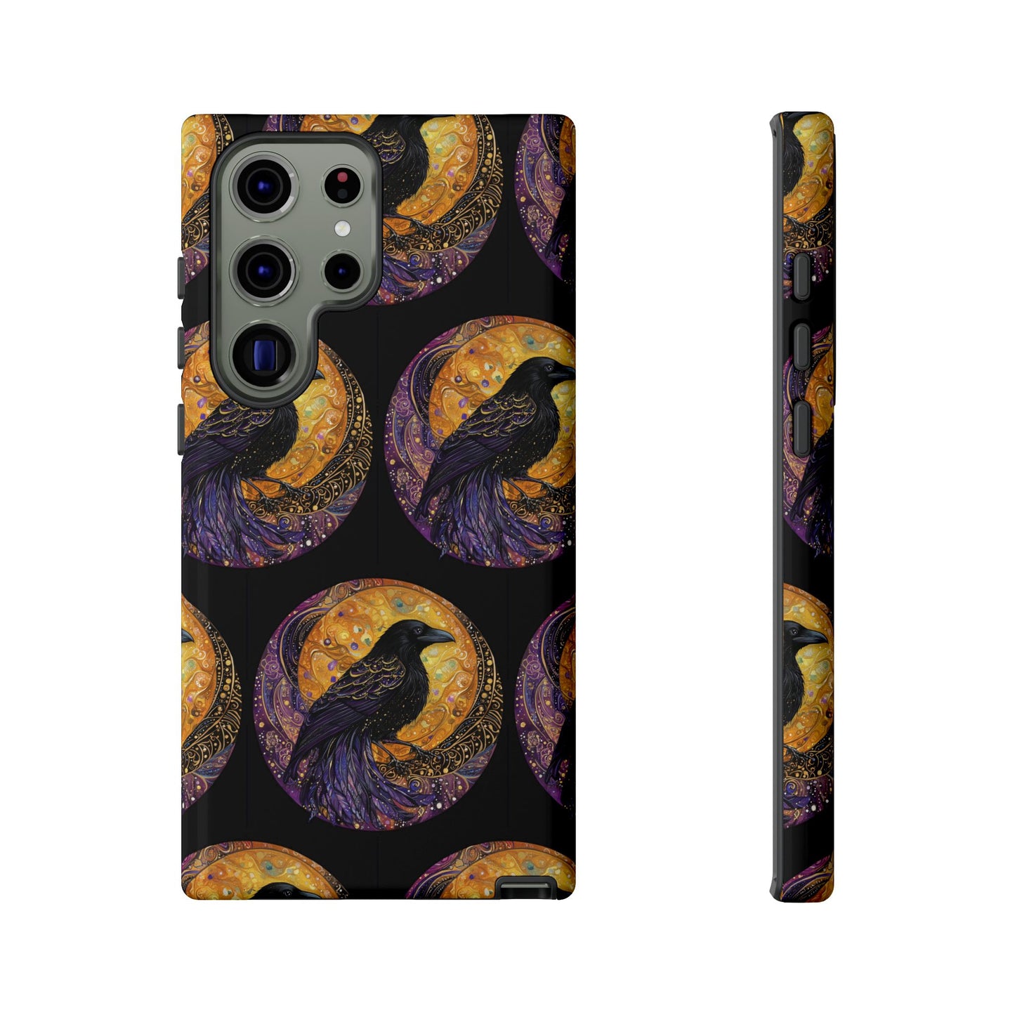 Raven Celestial Phone Case, Astrological Gift, Bird Lover Accessory, Tough Phone Cover, Gothic Aesthetic, Halloween Tech Decor
