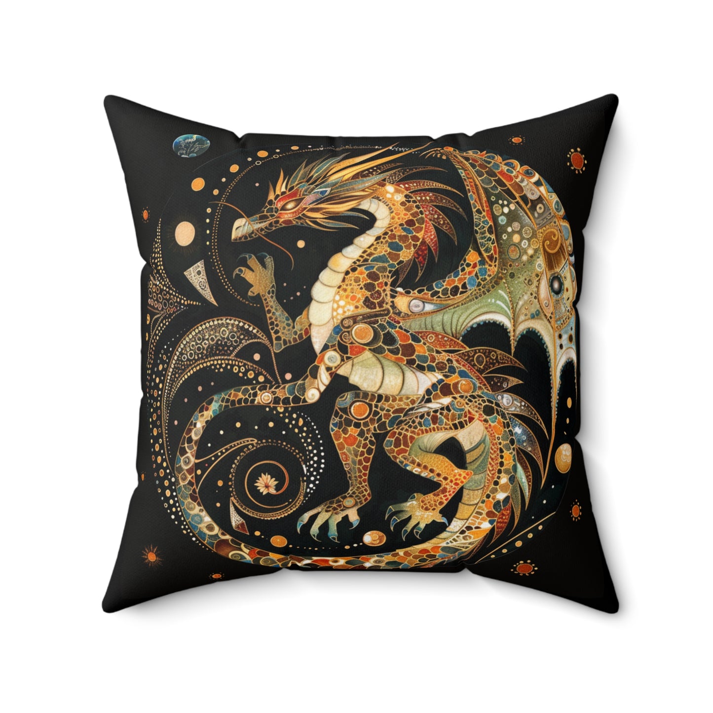Faux Suede Dragon Pillow | Cozy Home Decor, Fantasy Gift, Art Throw Pillow, Unique Cushion, Pillow for Dragon Lovers