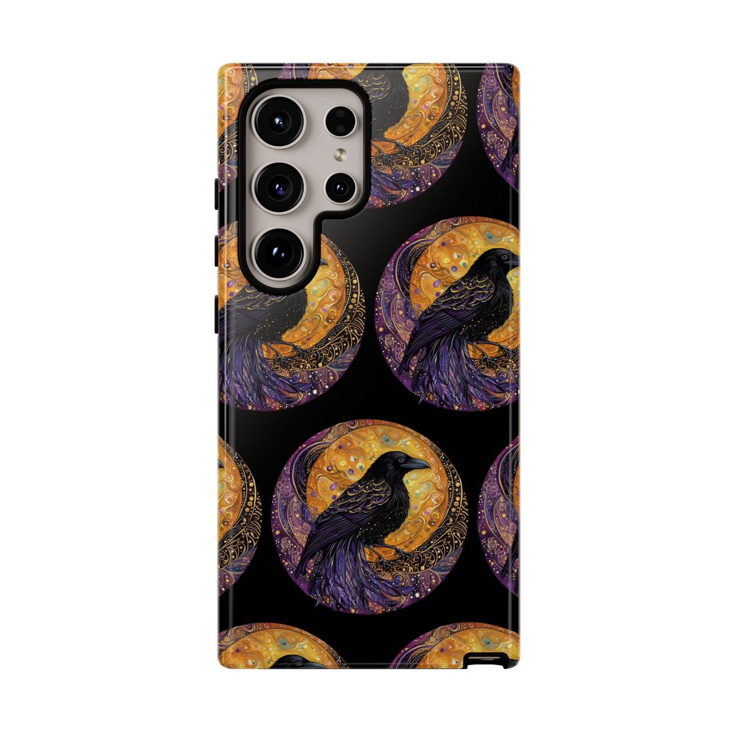 Raven Celestial Phone Case, Astrological Gift, Bird Lover Accessory, Tough Phone Cover, Gothic Aesthetic, Halloween Tech Decor