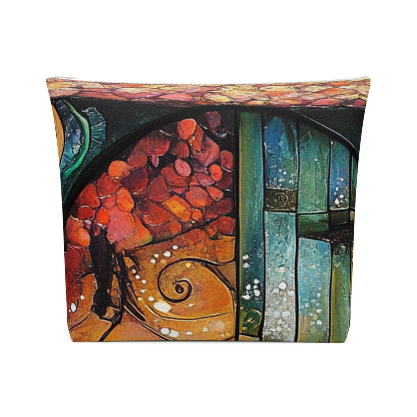 Fairy Door Artistic Cotton Cosmetic Bag, Colorful Makeup Pouch, Travel Organizer, Toiletry Bag, Unique Gift for Her