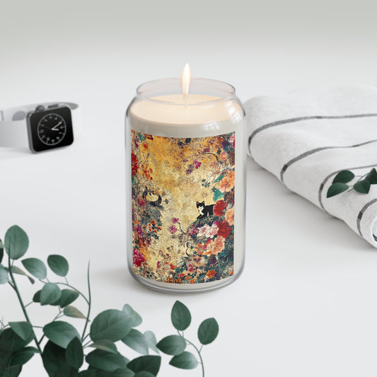 Vintage Geisha Cat Floral Scented Soy Candles, 13.75oz, Aromatherapy, Home Decor, Gift for Her, Relaxation