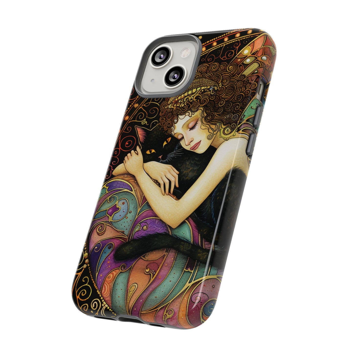 Artistic Phone Case for Cat Lovers, Tough Cases with Enchanting Design, Unique Gift for Birthdays, Holidays, and Celebrations