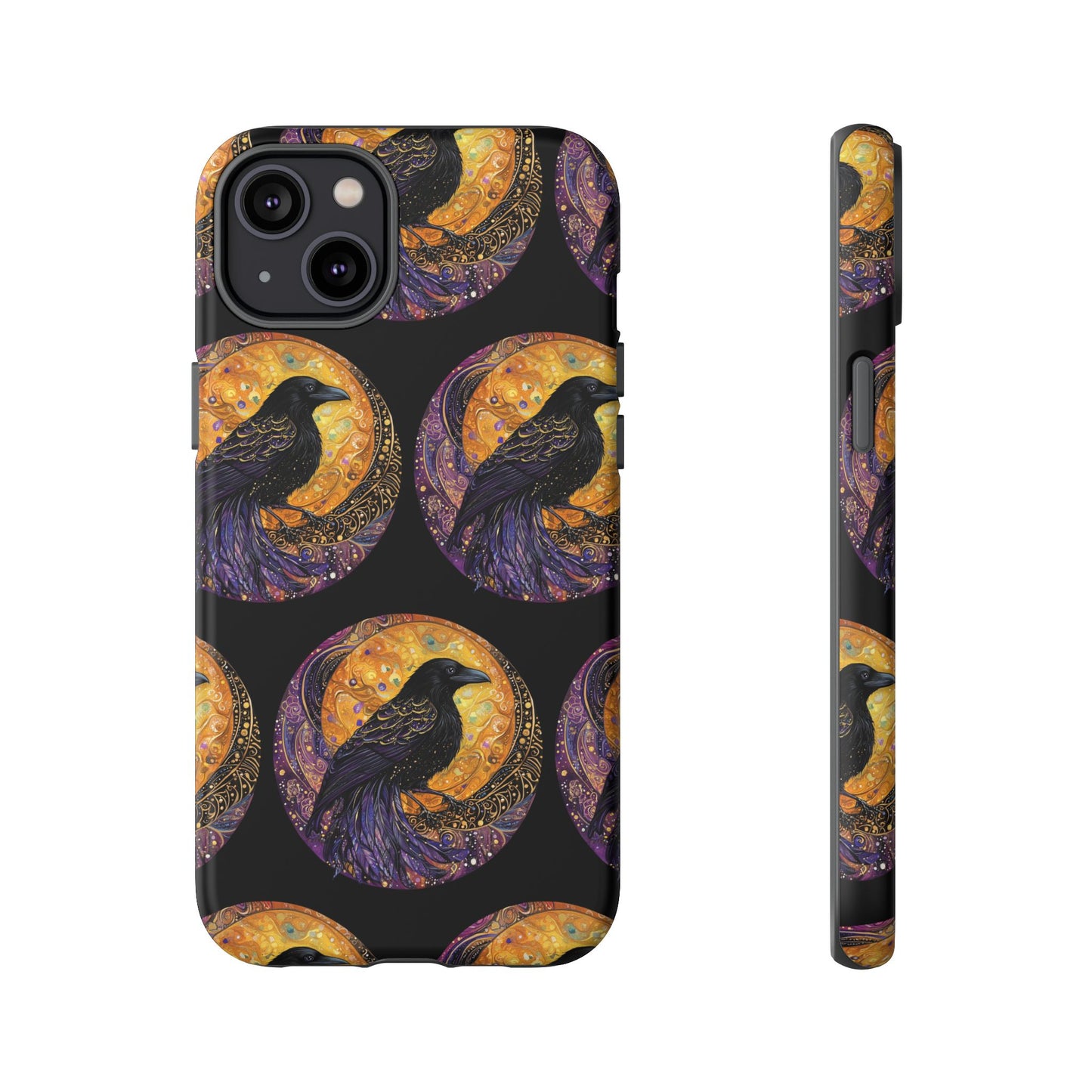 Raven Celestial Phone Case, Astrological Gift, Bird Lover Accessory, Tough Phone Cover, Gothic Aesthetic, Halloween Tech Decor
