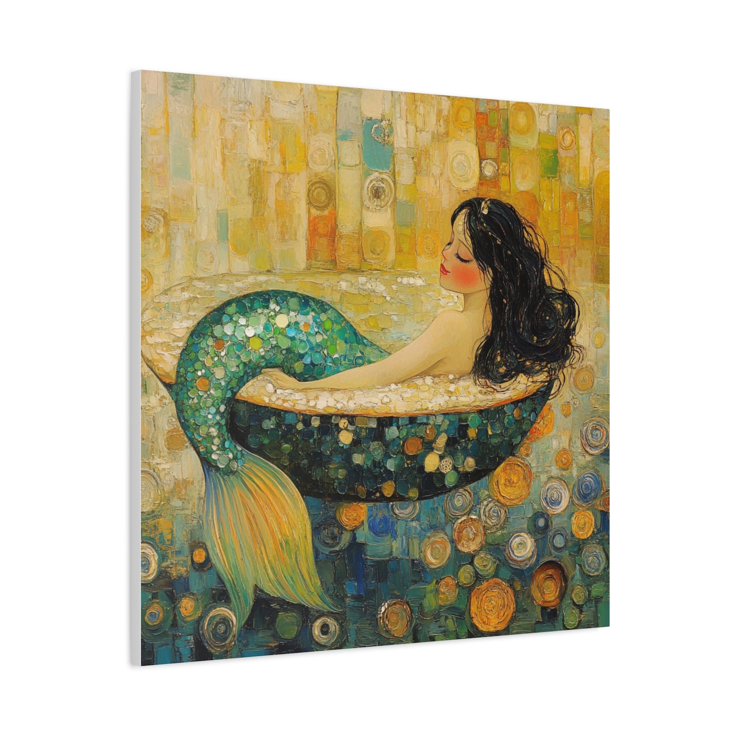 Serene Mermaid Canvas Art, Wall Decor, Home Decoration, Art Gift, Coastal Living, Beach Theme, Printable Artwork