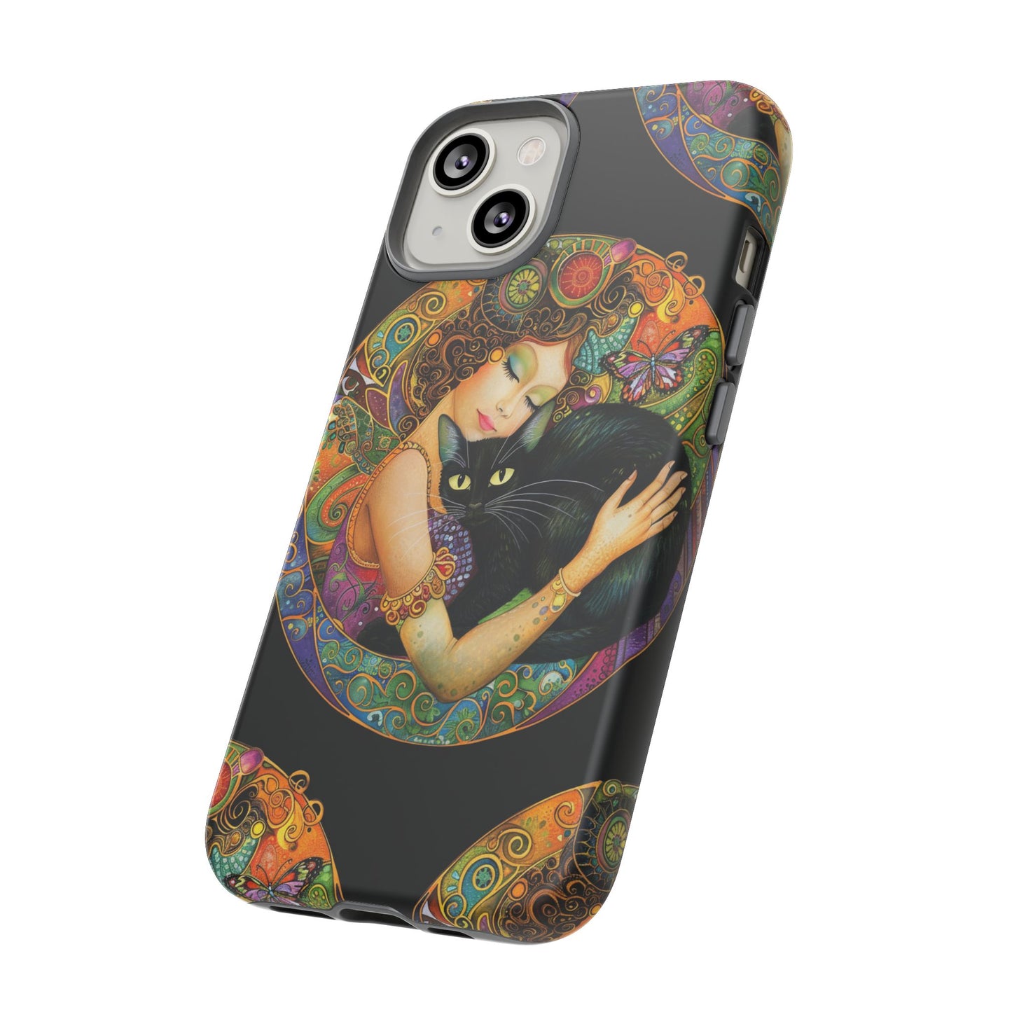 Tough Cases Phone Case, Colorful Protective Cover for Cat Lovers, Trendy Gift for Birthdays, Unique Art Phone Accessories