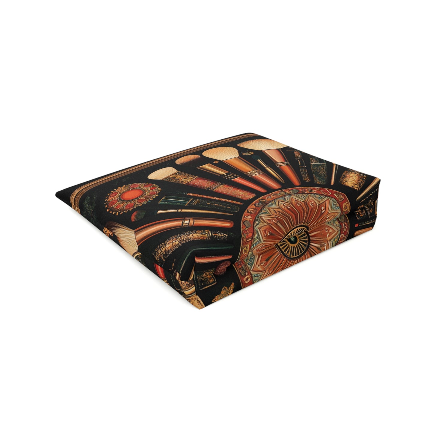 Artistic Vintage Look Makeup Bag, Bohemian Cosmetic Pouch, Travel Toiletry Case, Gift for Beauty Lovers, Vintage Brush Design