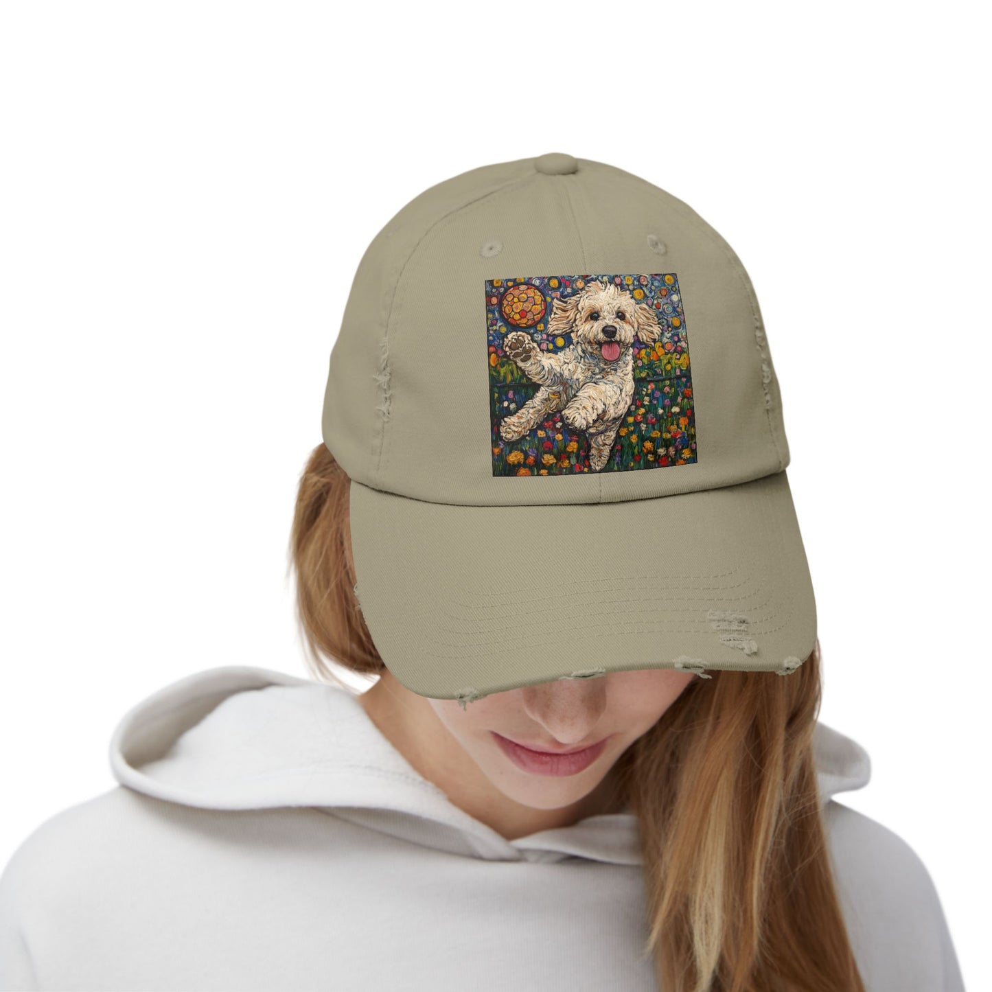 Doodle Pickleball Art Cap, Distressed Baseball Hat, Pet Lover Gift, Casual Summer Hat, Dog Mom Cap, Fun Gift for Dog Owners