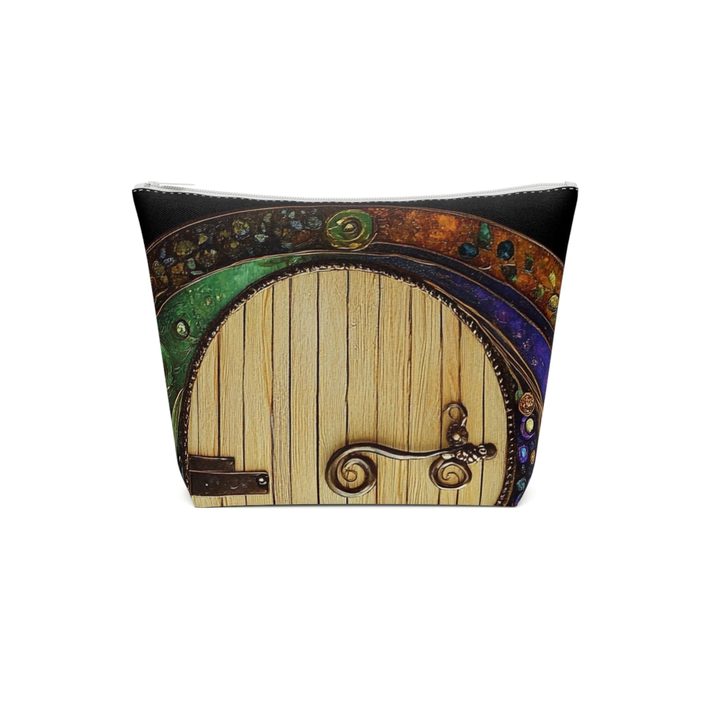 Fairy Door Whimsical Cotton Cosmetic Bag, Stylish Makeup Pouch, Unique Travel Organizer, Gift for Friends, Boho Accessories for Women