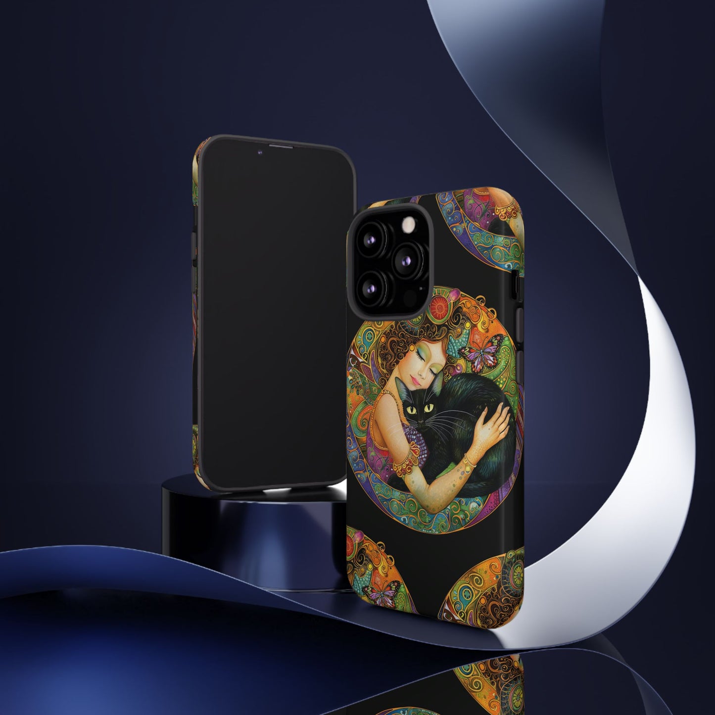 Tough Cases Phone Case, Colorful Protective Cover for Cat Lovers, Trendy Gift for Birthdays, Unique Art Phone Accessories