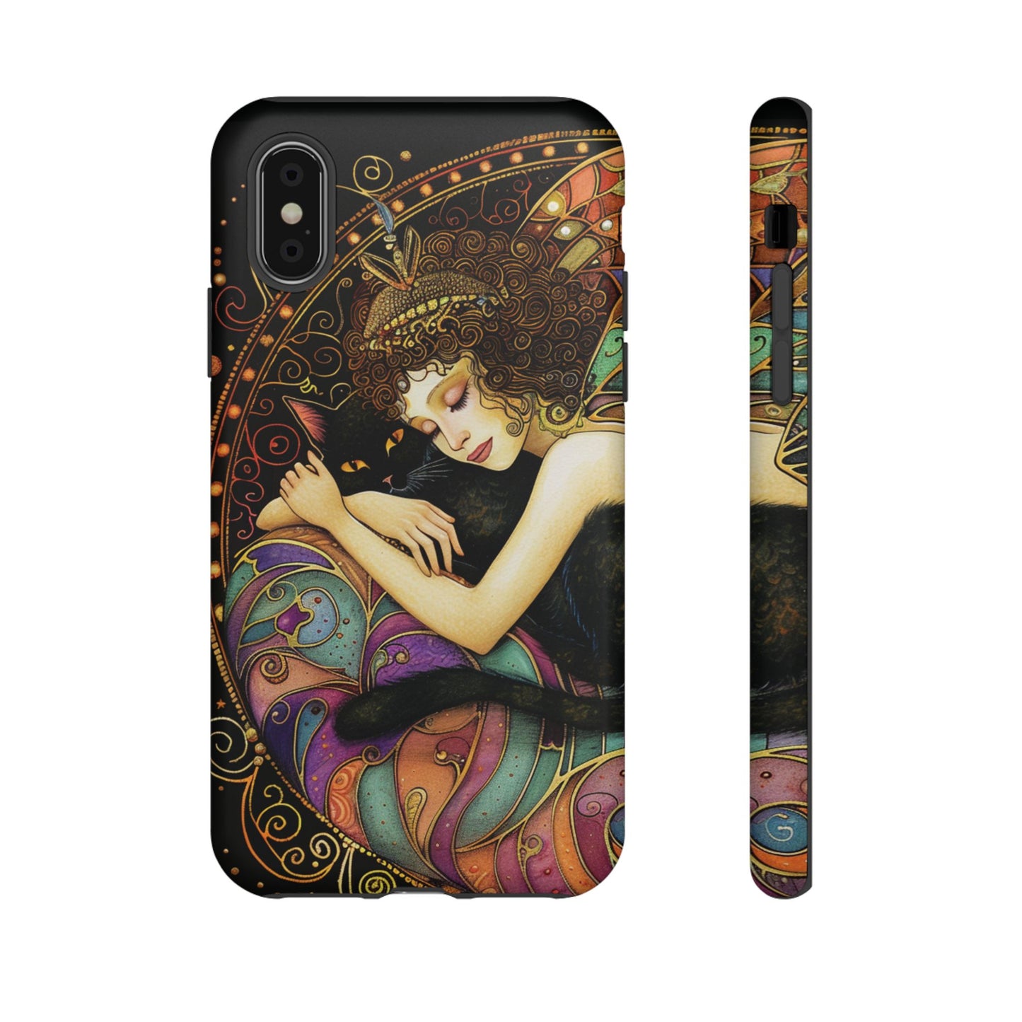 Artistic Phone Case for Cat Lovers, Tough Cases with Enchanting Design, Unique Gift for Birthdays, Holidays, and Celebrations