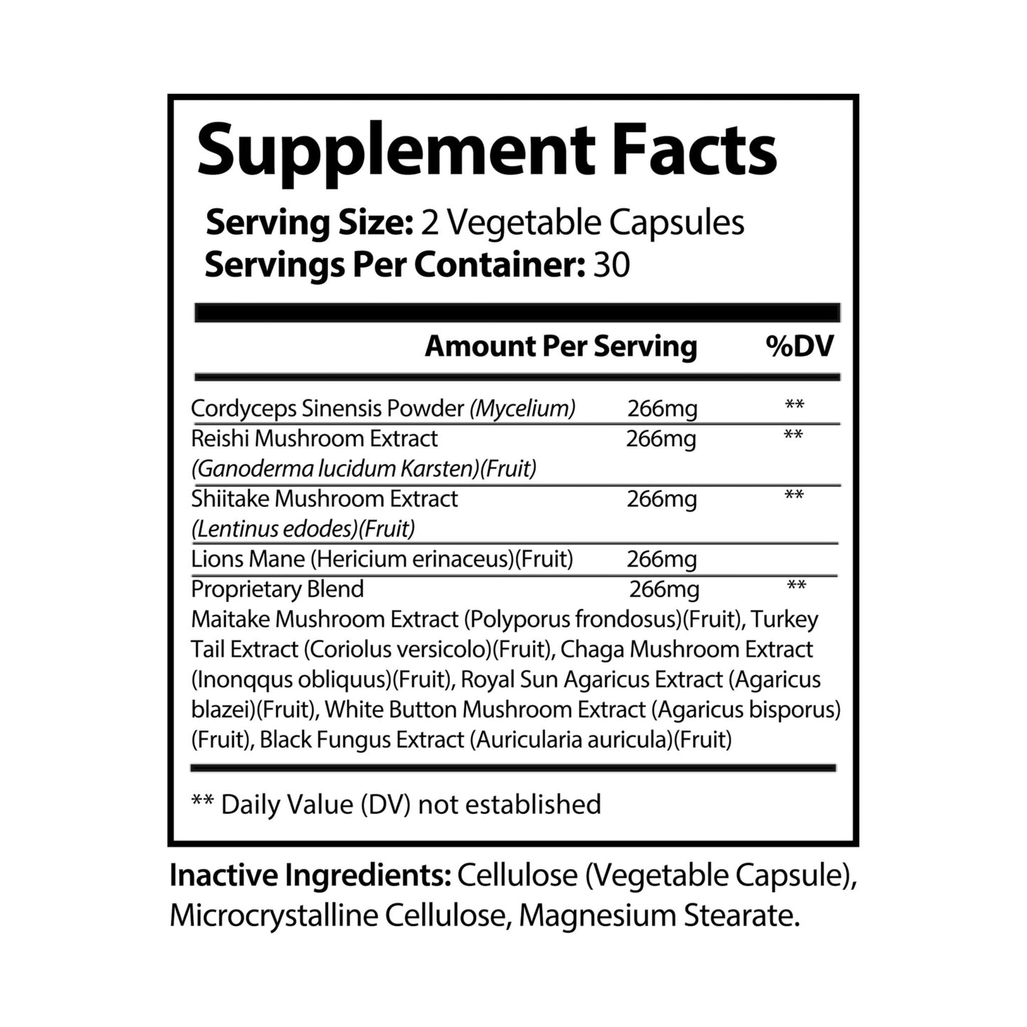 Mushroom Blend Supplement (60 Capsules) Year of The Fire Horse Illustration