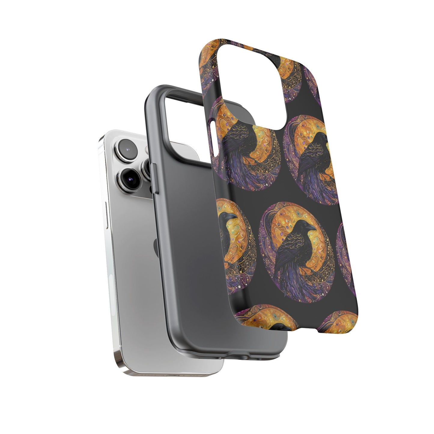 Raven Celestial Phone Case, Astrological Gift, Bird Lover Accessory, Tough Phone Cover, Gothic Aesthetic, Halloween Tech Decor