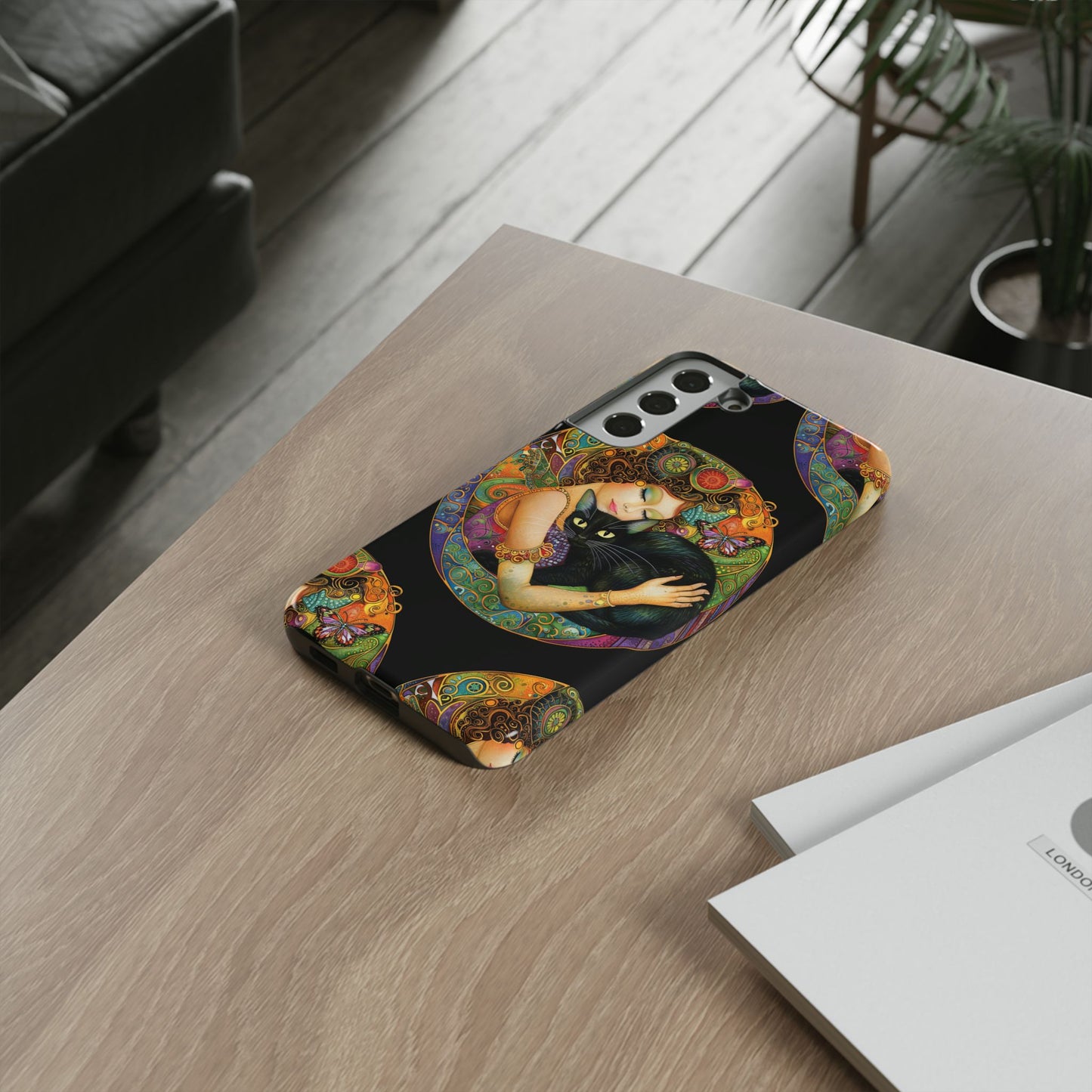 Tough Cases Phone Case, Colorful Protective Cover for Cat Lovers, Trendy Gift for Birthdays, Unique Art Phone Accessories