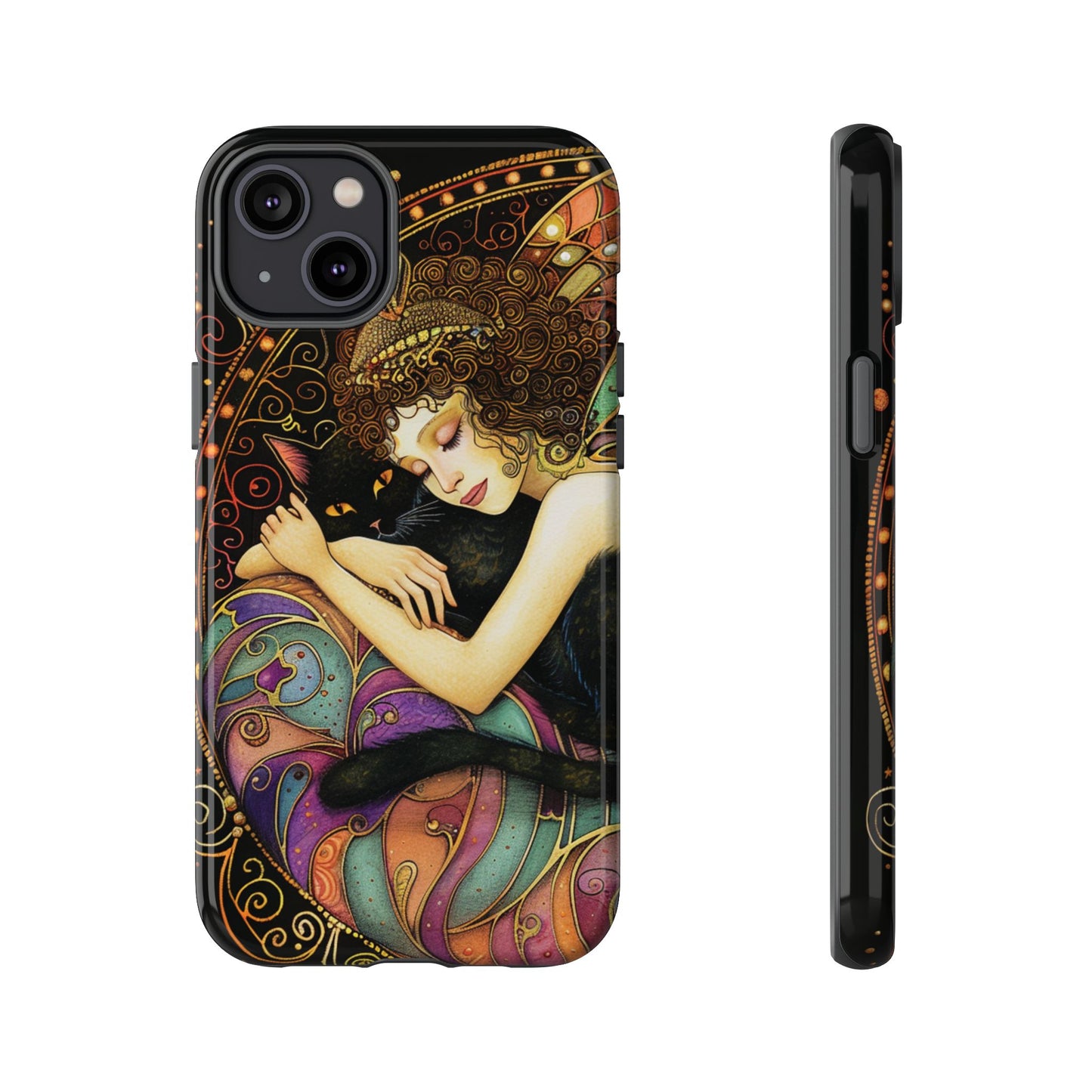 Artistic Phone Case for Cat Lovers, Tough Cases with Enchanting Design, Unique Gift for Birthdays, Holidays, and Celebrations
