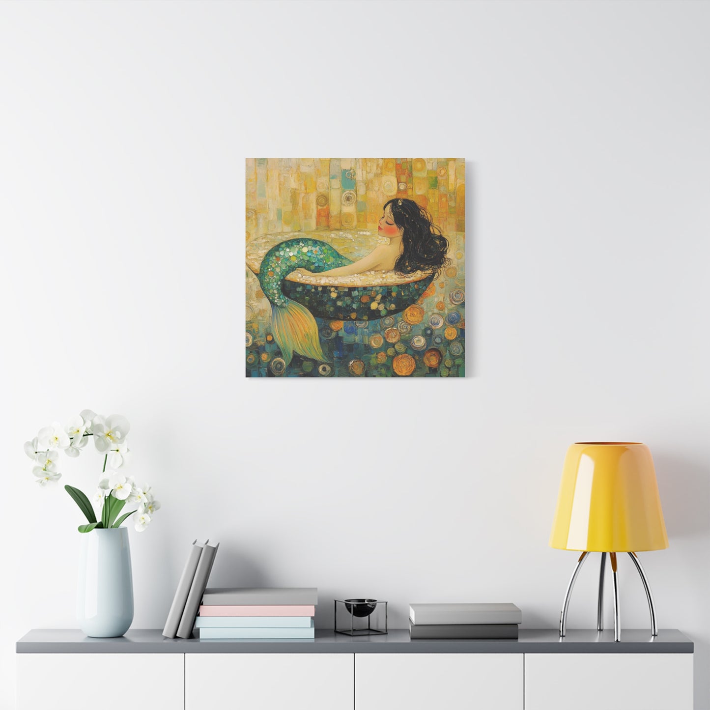 Serene Mermaid Canvas Art, Wall Decor, Home Decoration, Art Gift, Coastal Living, Beach Theme, Printable Artwork