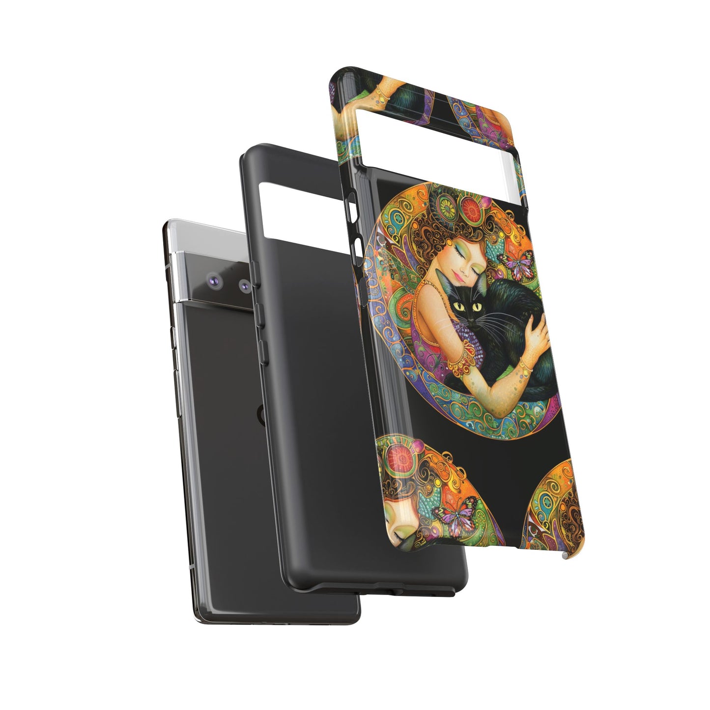 Tough Cases Phone Case, Colorful Protective Cover for Cat Lovers, Trendy Gift for Birthdays, Unique Art Phone Accessories
