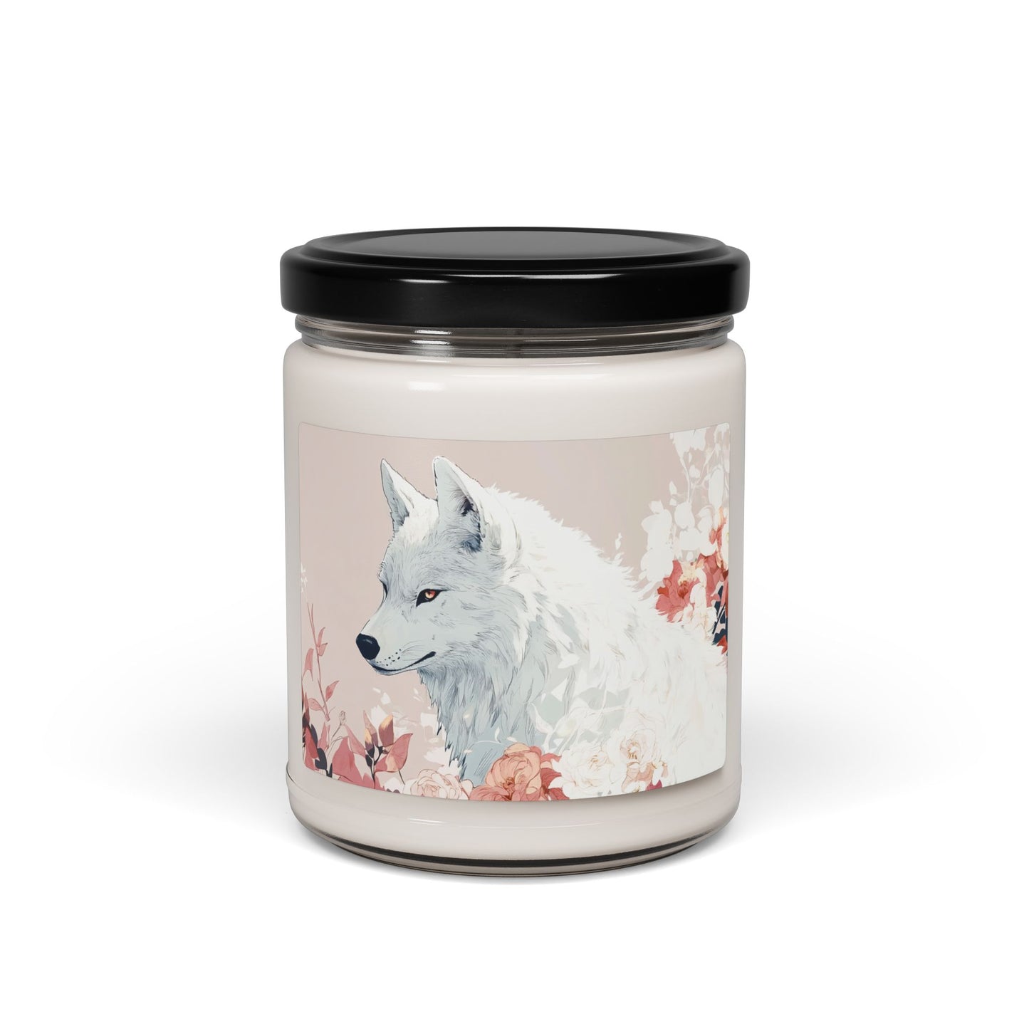 White Wolf Scented Soy Candle, 9oz | Aromatherapy Candle, Eco-Friendly Gift, Floral Decor, Home Fragrance, Pet Lover Gift