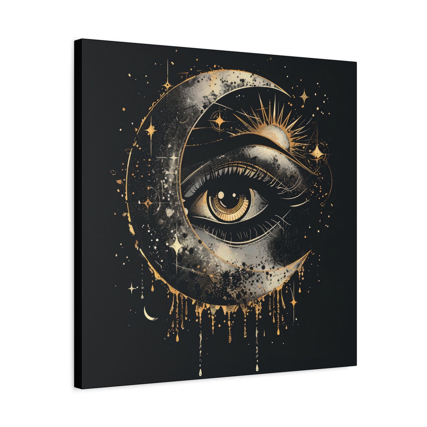 Celestial Eye Canvas Art Print, Mystic Moon Artwork, Astrology Decor, Spiritual Wall Art, Gift for Astronomers
