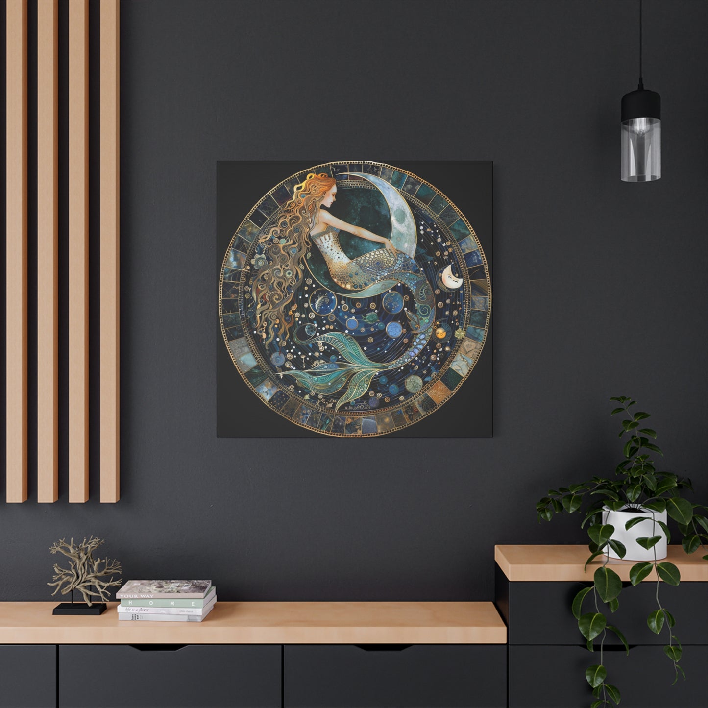 Mermaid Art Canvas Print, Nautical Home Decor, Ocean Lover's Gift, Fantasy Wall Art, Beach House Wall Hanging
