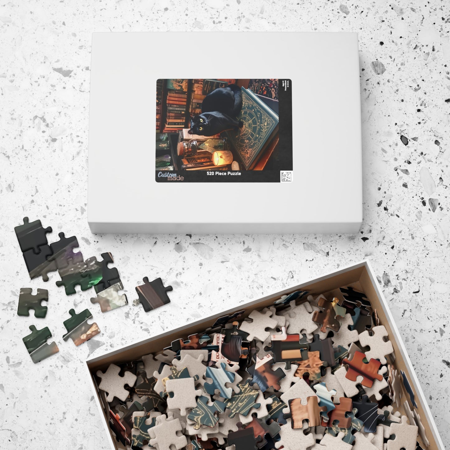 Black Cat on Book Puzzle | Jigsaw Puzzle 520 Piece