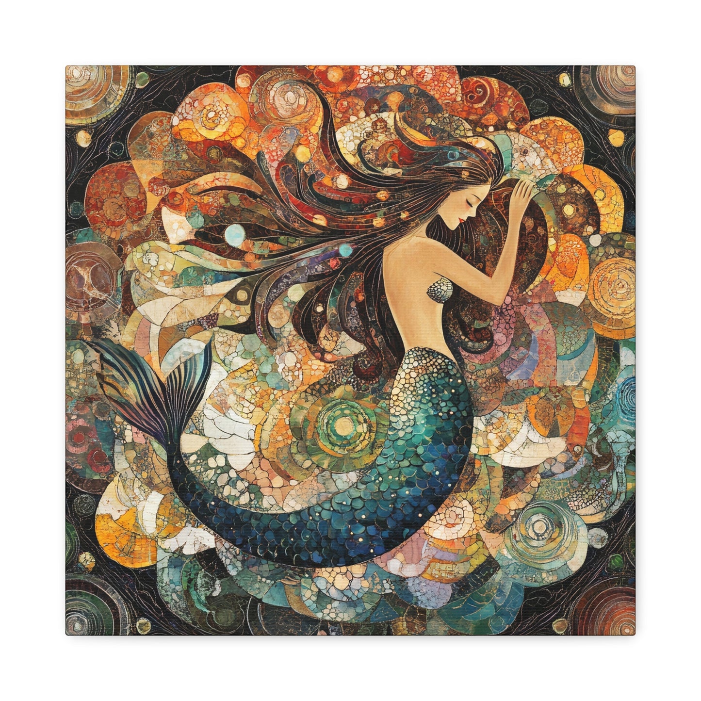 Mermaid Art Print, Canvas Wall Decor, Ocean-Themed Home Decor, Unique Gift for Mermaid Lovers, Nautical Wall Art, Coastal Decor