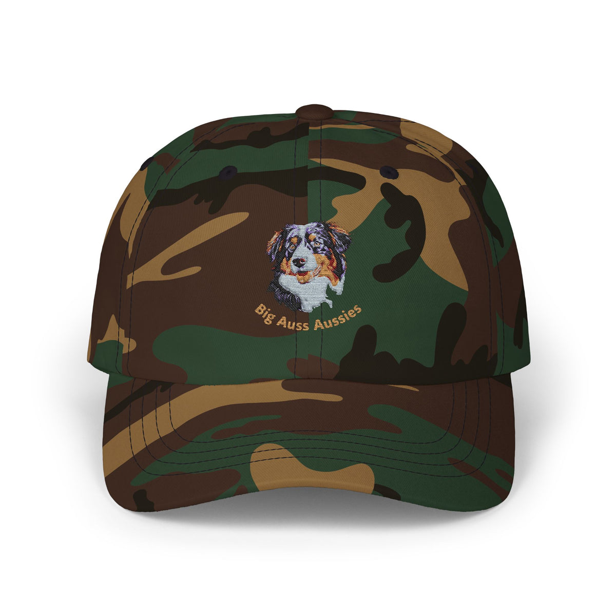 Big Auss Aussies Embroidered Custom Dog Dad Cap with Australian Shepherd Design