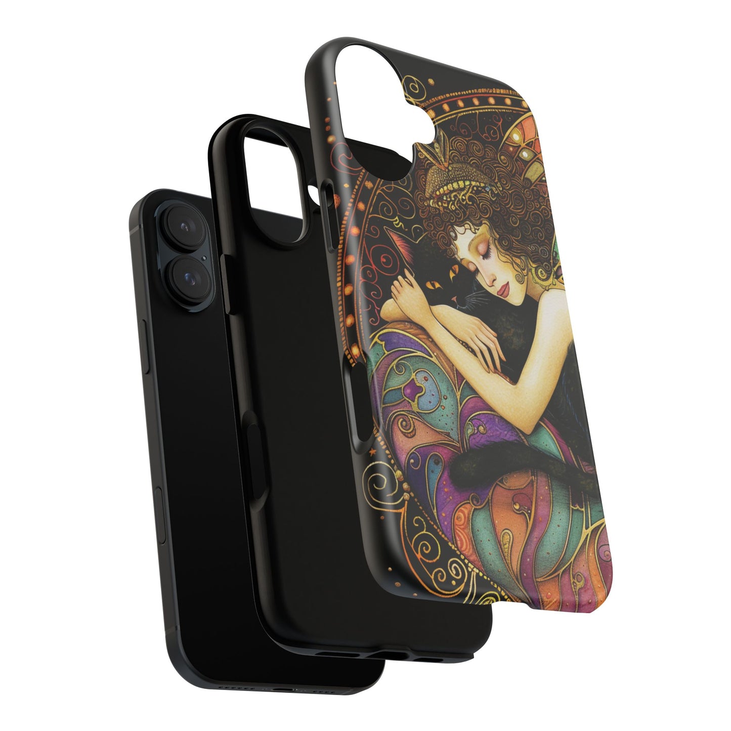 Artistic Phone Case for Cat Lovers, Tough Cases with Enchanting Design, Unique Gift for Birthdays, Holidays, and Celebrations