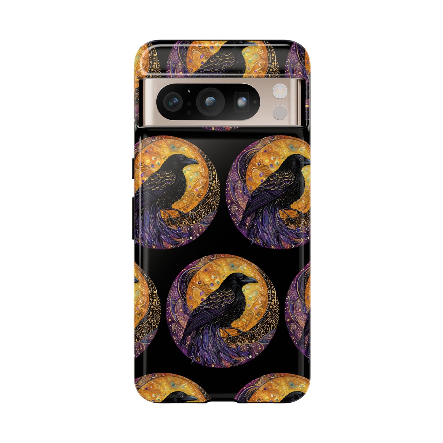 Raven Celestial Phone Case, Astrological Gift, Bird Lover Accessory, Tough Phone Cover, Gothic Aesthetic, Halloween Tech Decor