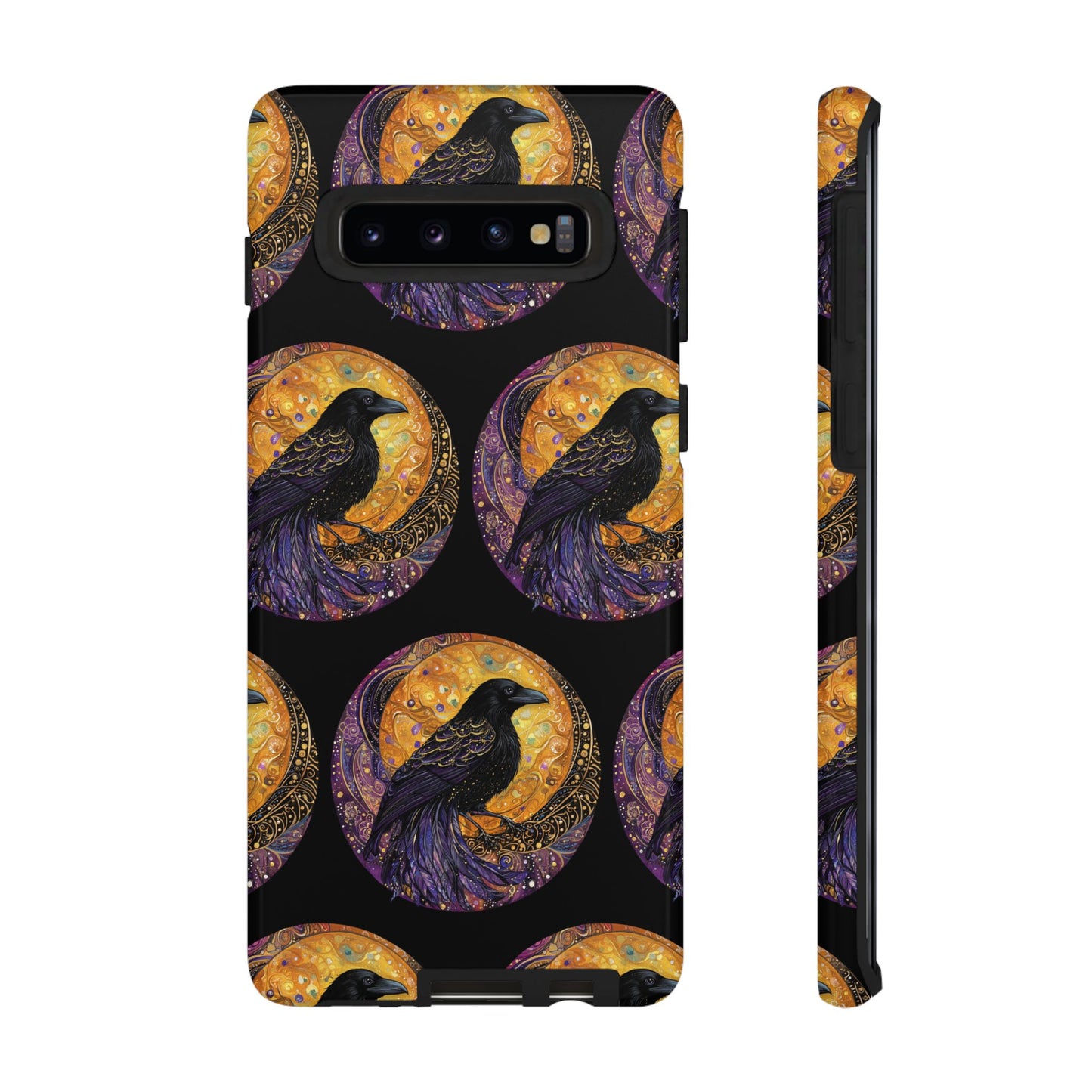 Raven Celestial Phone Case, Astrological Gift, Bird Lover Accessory, Tough Phone Cover, Gothic Aesthetic, Halloween Tech Decor