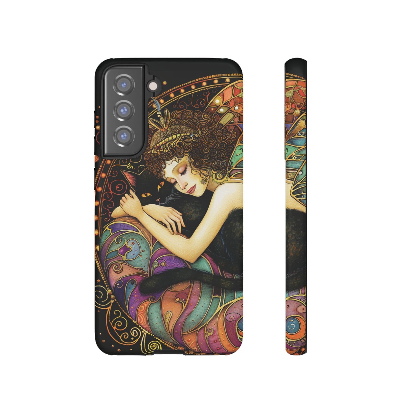 Artistic Phone Case for Cat Lovers, Tough Cases with Enchanting Design, Unique Gift for Birthdays, Holidays, and Celebrations
