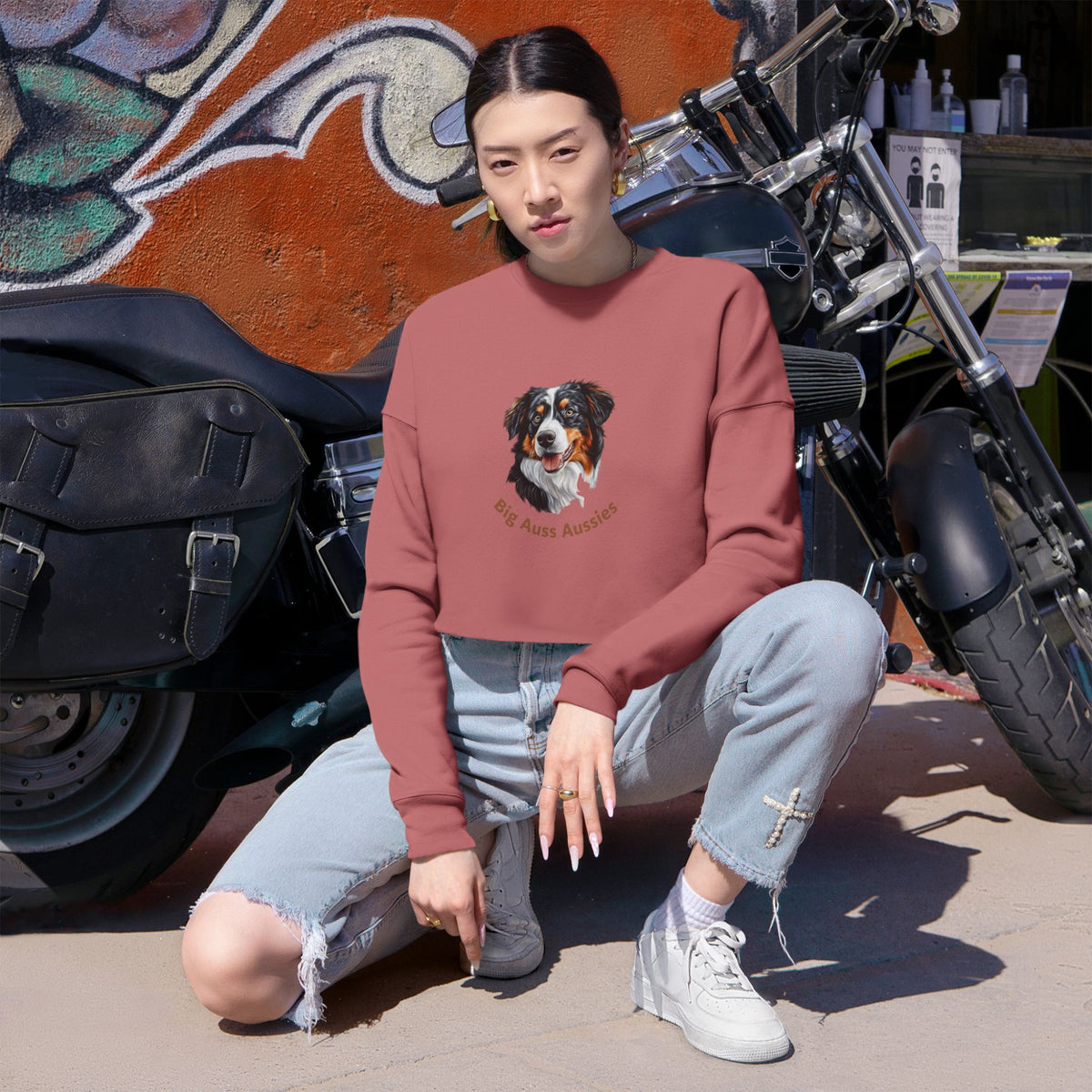 Big Auss Aussies Cropped Sweatshirt