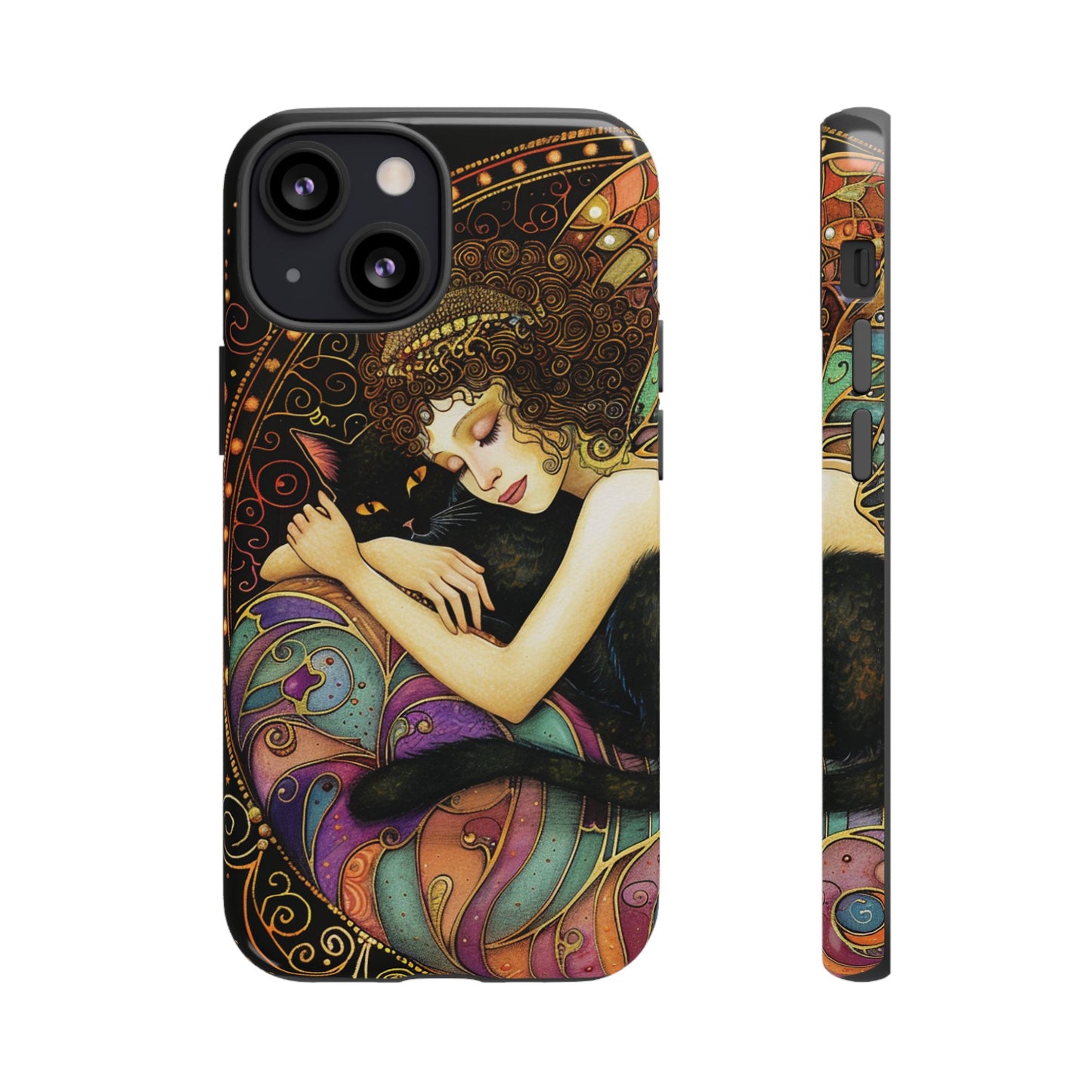 Artistic Phone Case for Cat Lovers, Tough Cases with Enchanting Design, Unique Gift for Birthdays, Holidays, and Celebrations