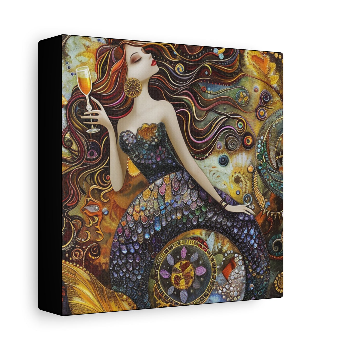 Mermaid Art Canvas, Relaxing Home Decor, Whimsical Wall Art, Unique Gift, Fantasy Artwork