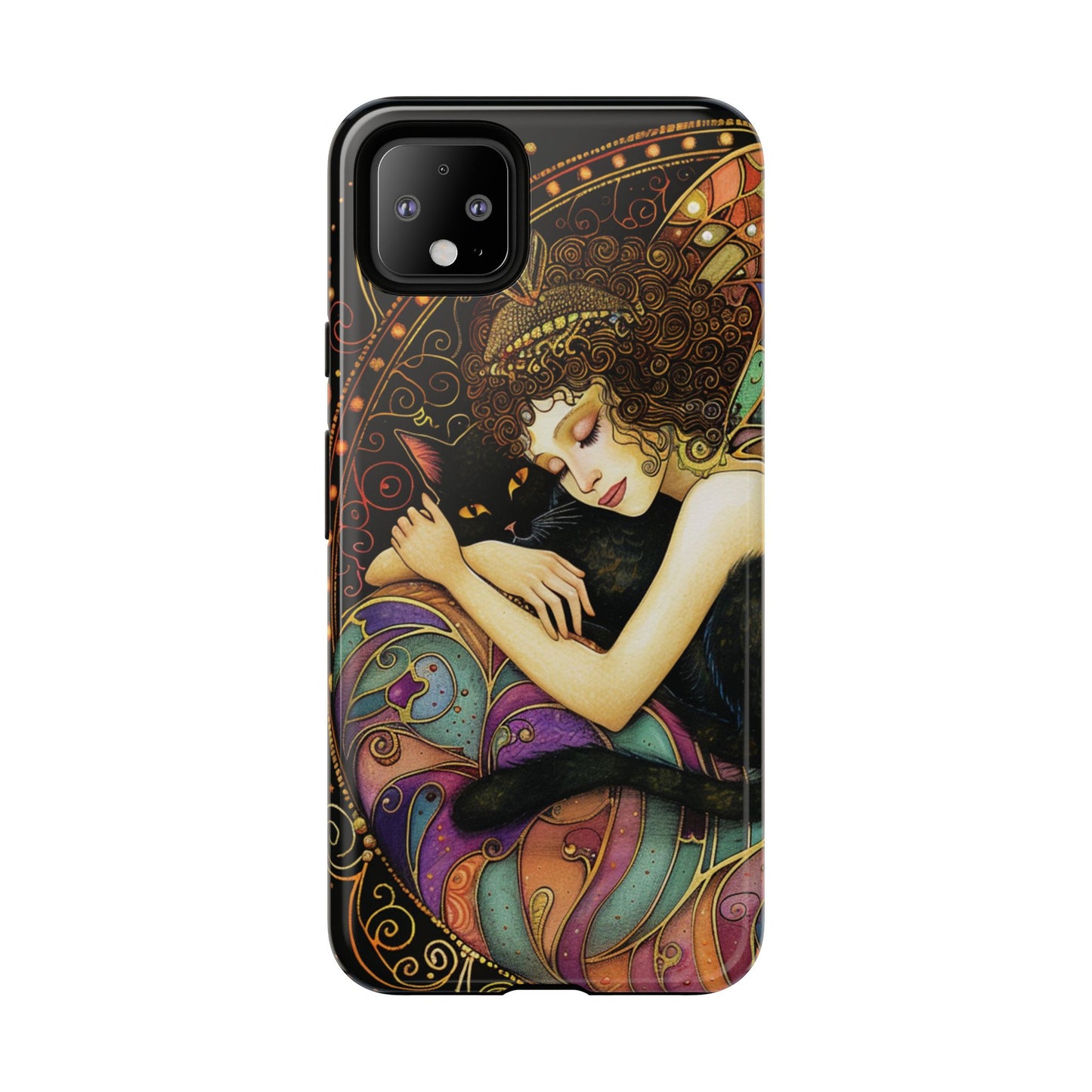 Artistic Phone Case for Cat Lovers, Tough Cases with Enchanting Design, Unique Gift for Birthdays, Holidays, and Celebrations