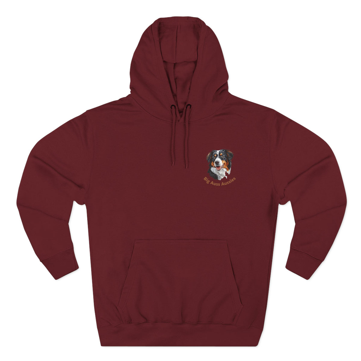 Big Auss Aussie Hoodie - Fleece Hoodie with Tri Color Australian Shepherd Design