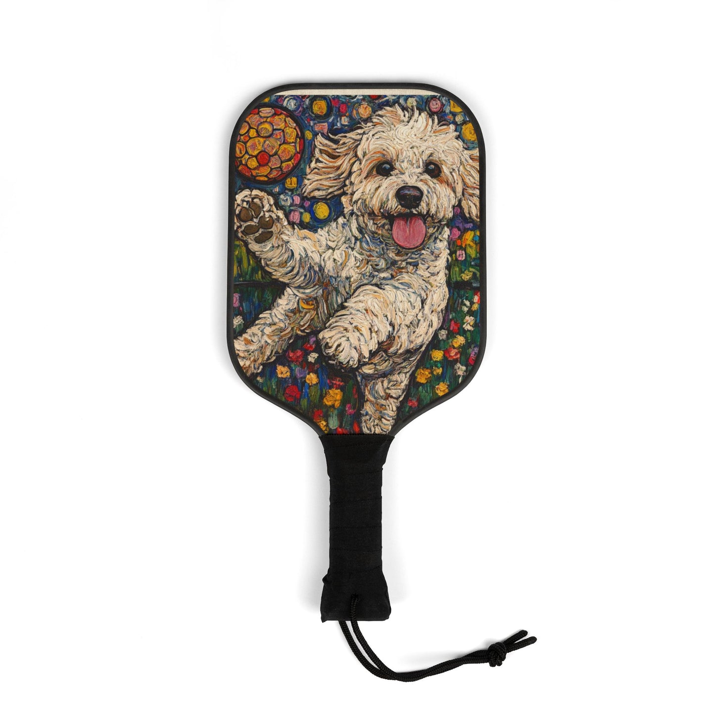 Fun Pickleball Set with Bichon Frise Design, Ideal for Pet Lovers, Family Game Nights, Gifts for Sports Lovers, Unique Home Decor, Outdoo