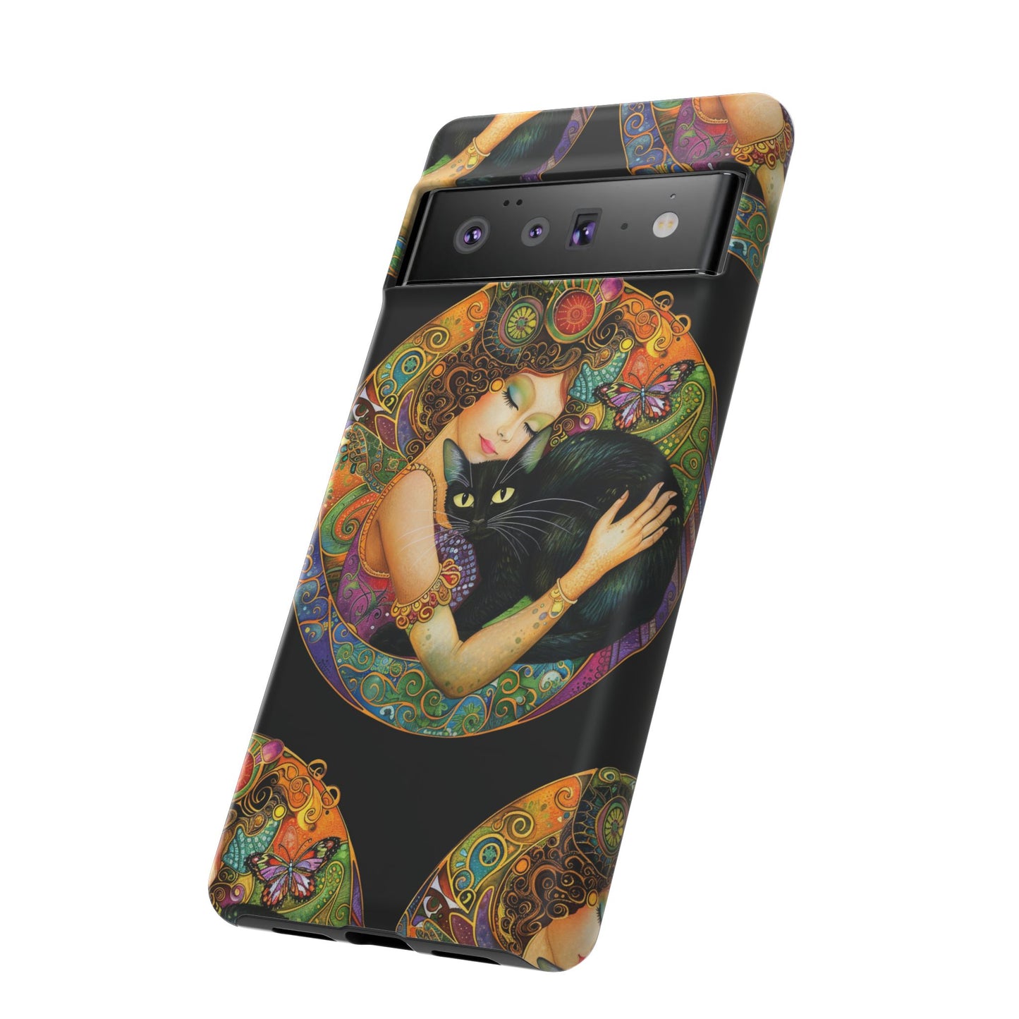 Tough Cases Phone Case, Colorful Protective Cover for Cat Lovers, Trendy Gift for Birthdays, Unique Art Phone Accessories