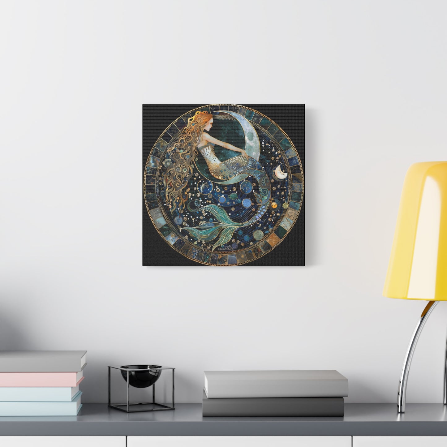 Mermaid Art Canvas Print, Nautical Home Decor, Ocean Lover's Gift, Fantasy Wall Art, Beach House Wall Hanging