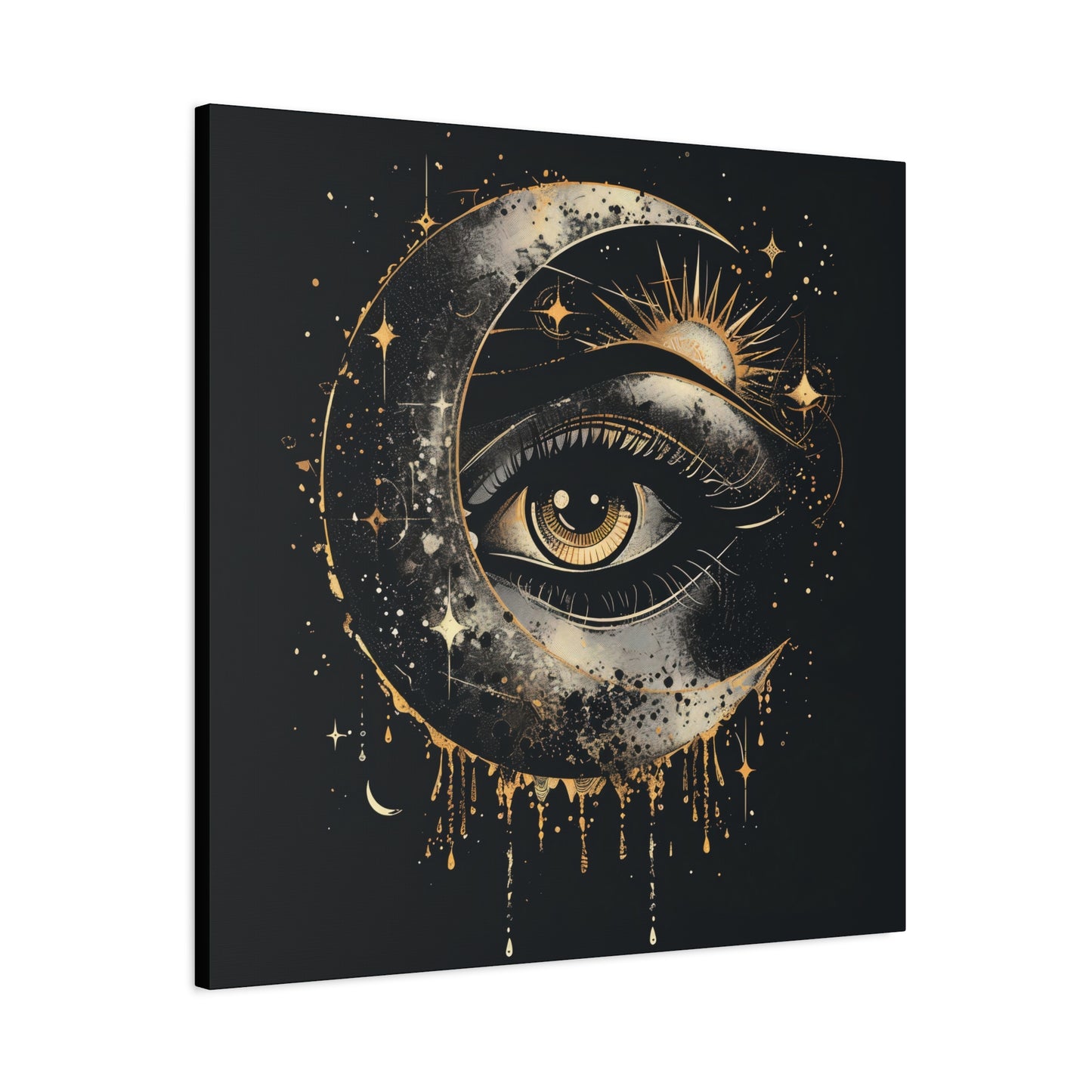 Celestial Eye Canvas Art Print, Mystic Moon Artwork, Astrology Decor, Spiritual Wall Art, Gift for Astronomers